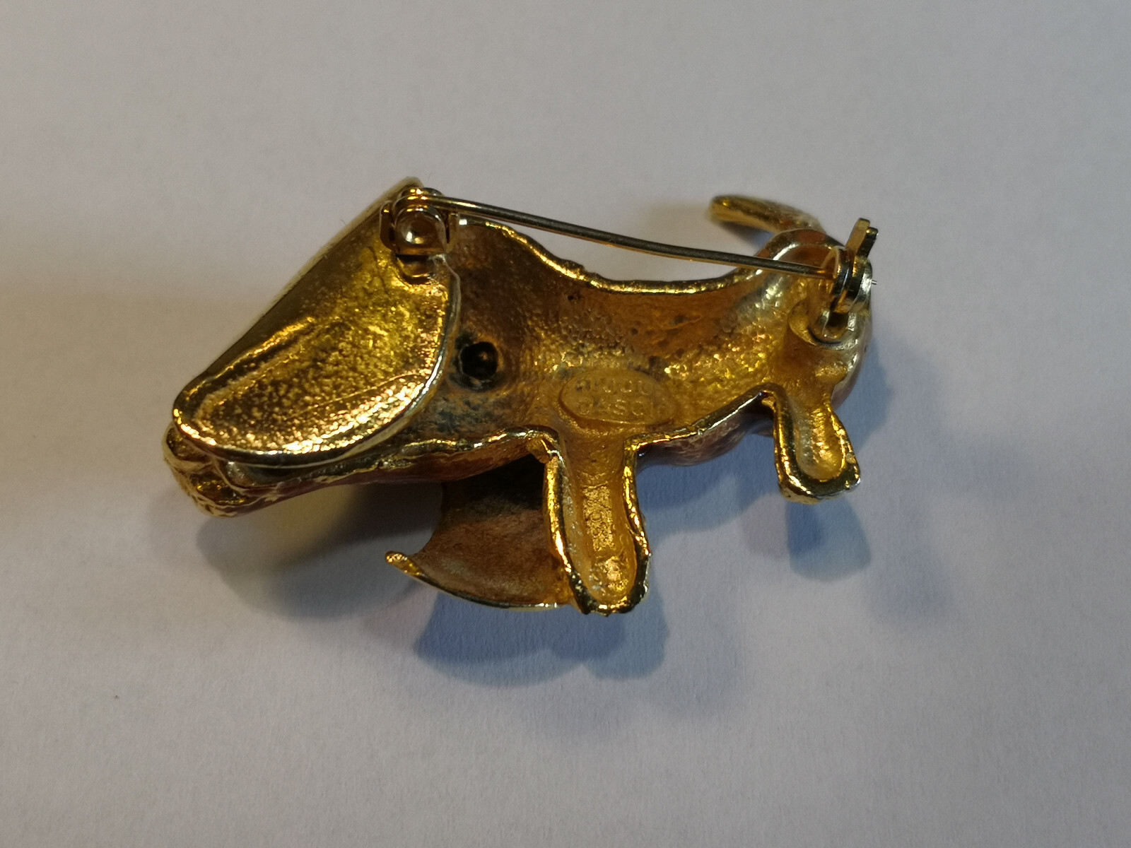 Bijoux Cascio Firenze cane Bassotto Bassethound bigiotteria vintage firmata 70s