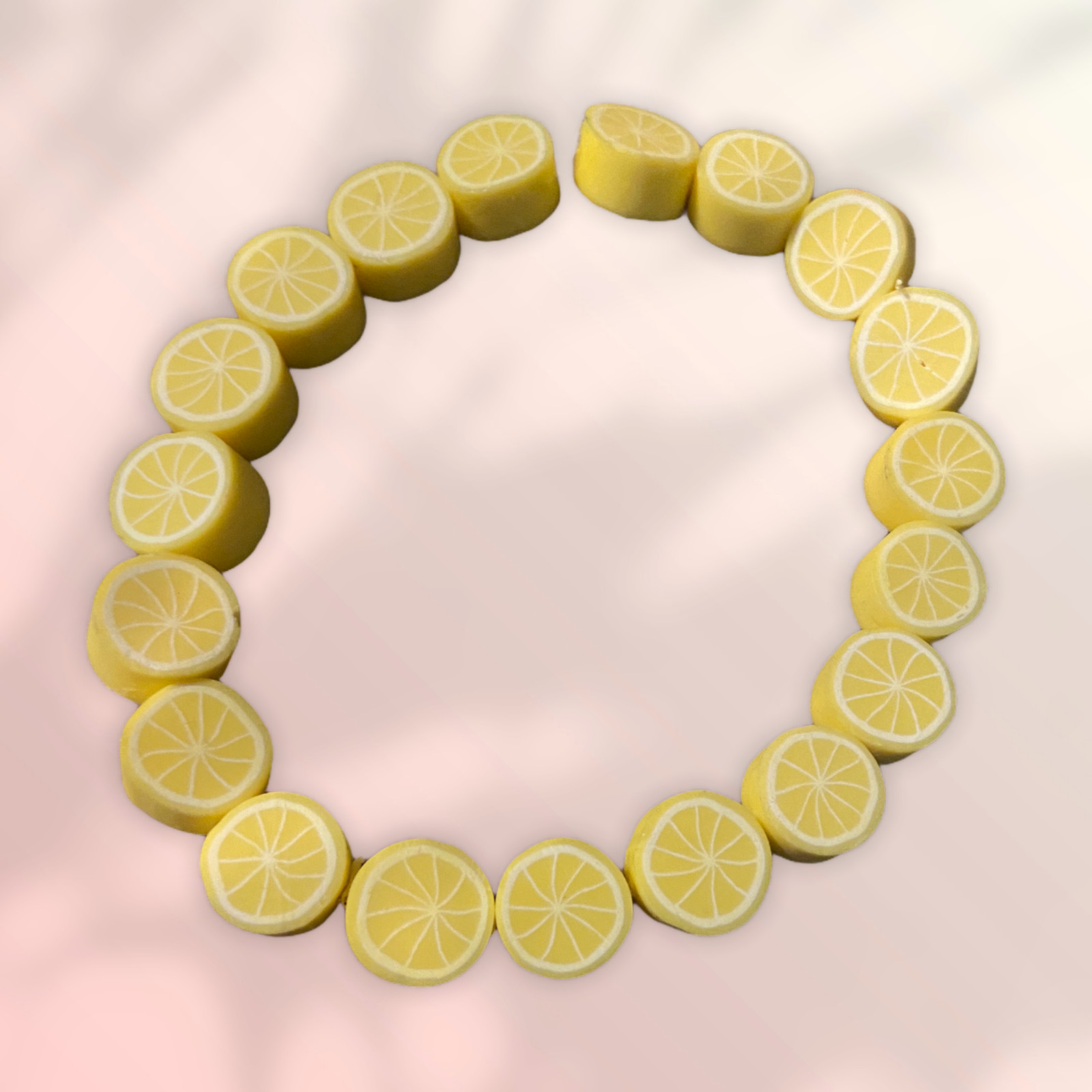 Lemon Fimo Beaded Elastic/Stretch Bracelet