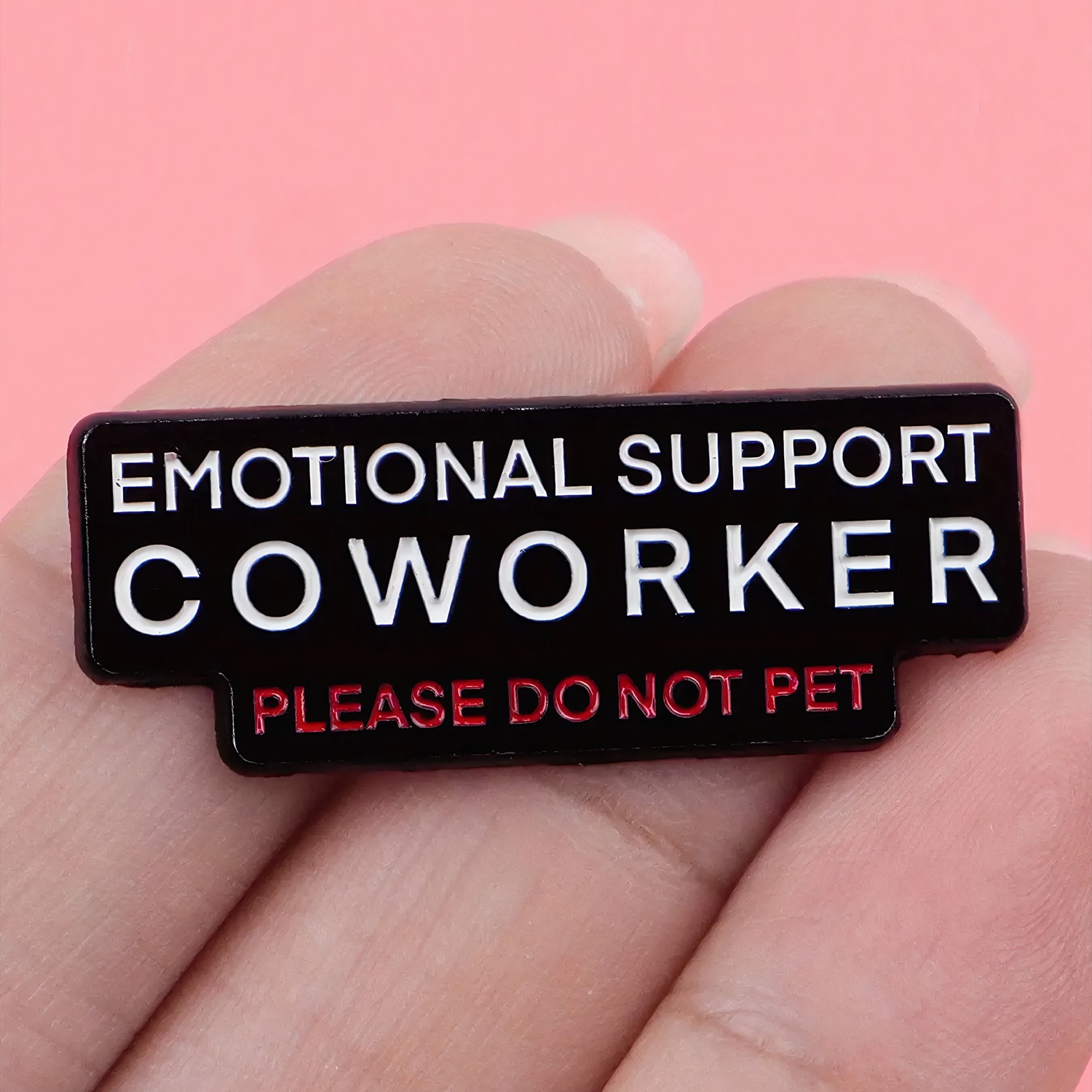 2PCS Emotional Support Coworker Pin, Please Do Not Pet Office Humorous Red White