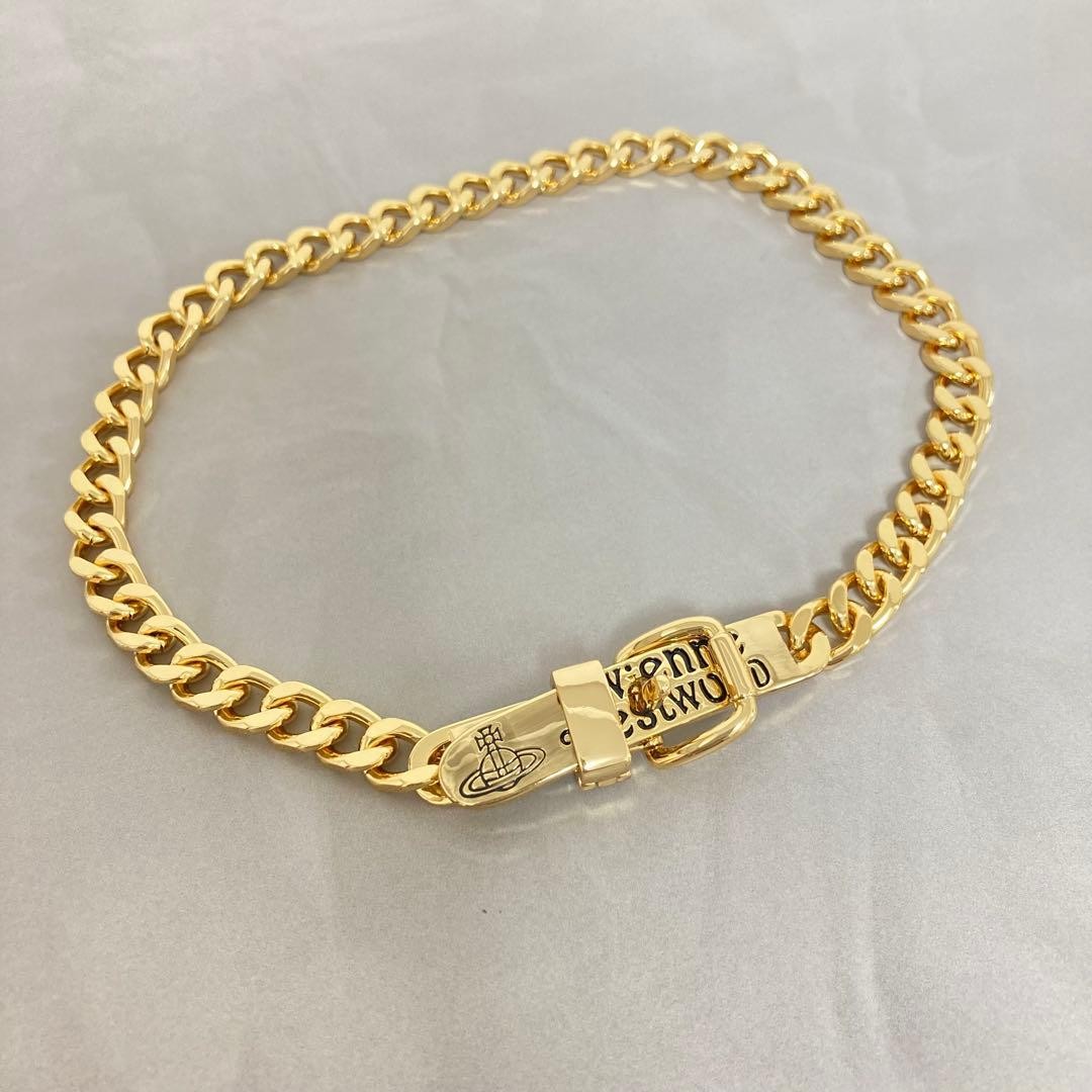 Vivienne Westwood Necklace Bracelet 2way AUGUSTINO Choker Buckle Gold NO BOX