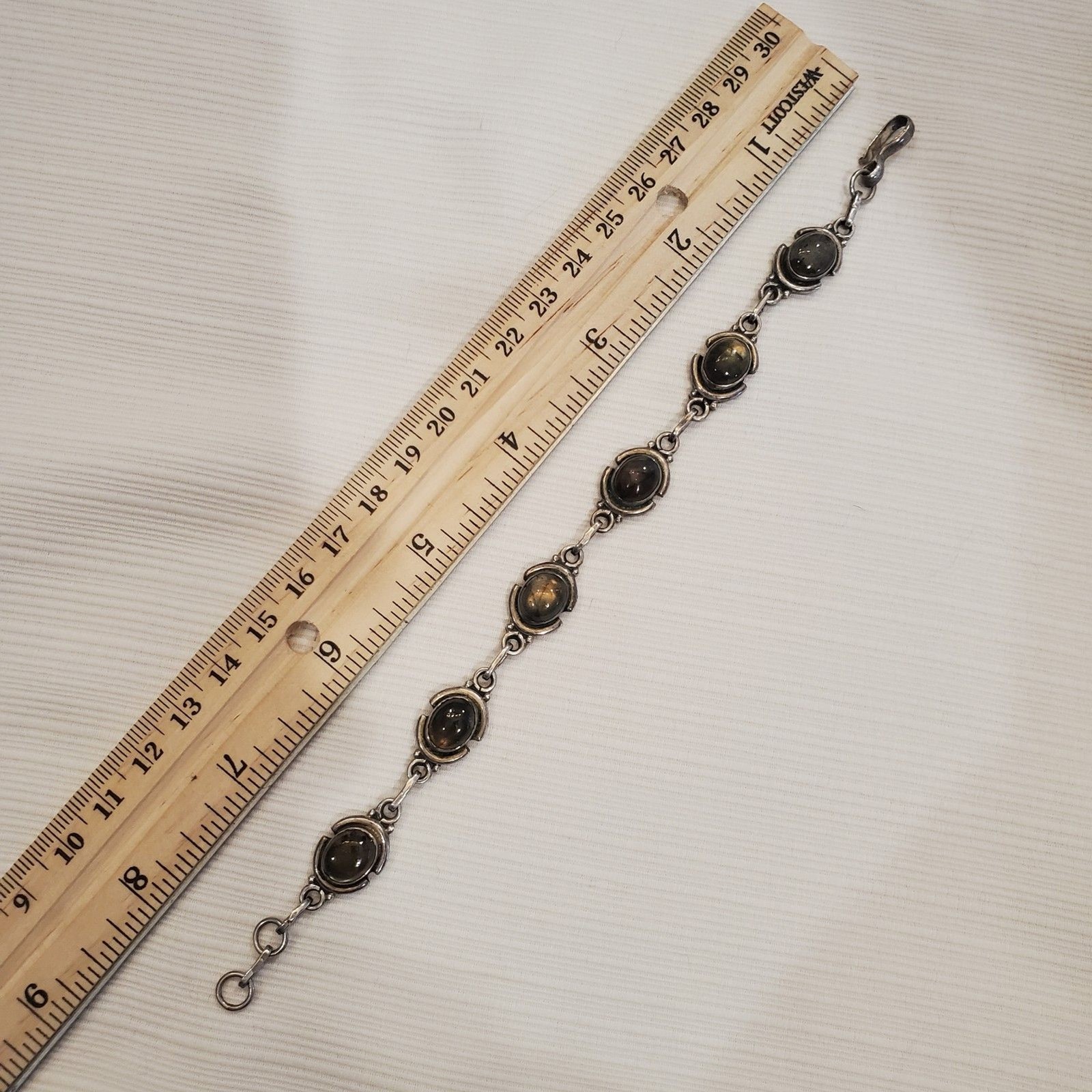 Labradorite Sterling Silver Bracelet 7.5″ to 8″
