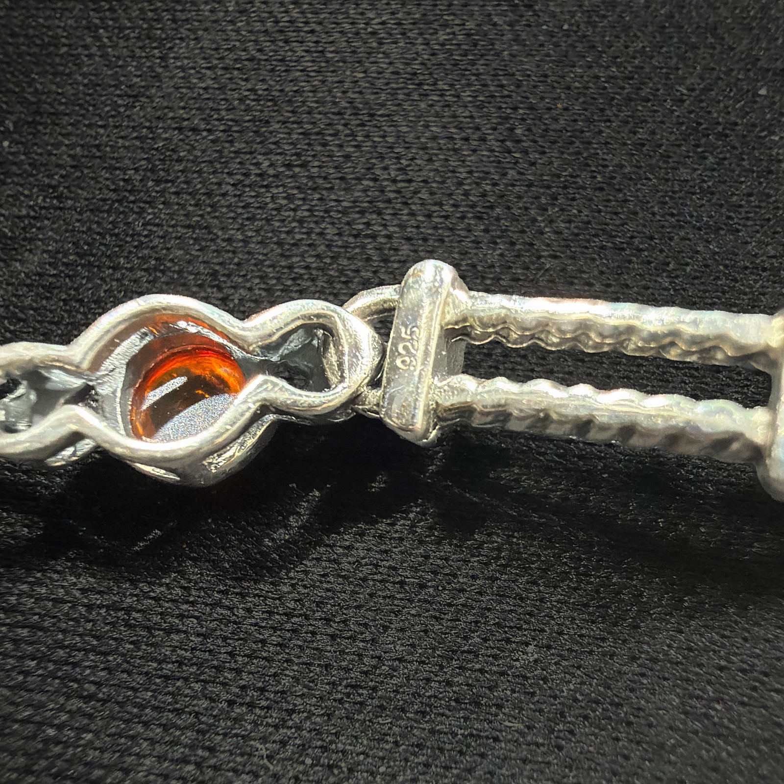 Silpada Sterling Silver 925 RETIRED Golden Amber Tennis Cable Chain Bracelet