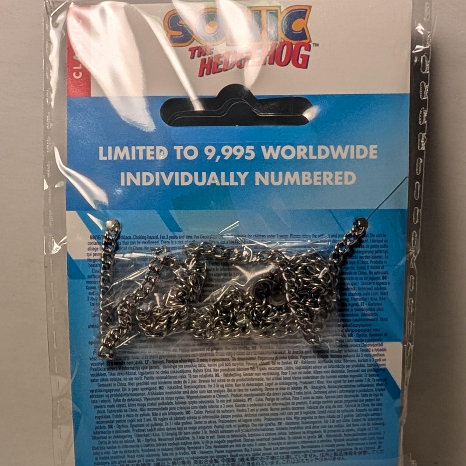 Sonic The Hedgehog Ring Necklace Official Sega Pendant Charm Collectible