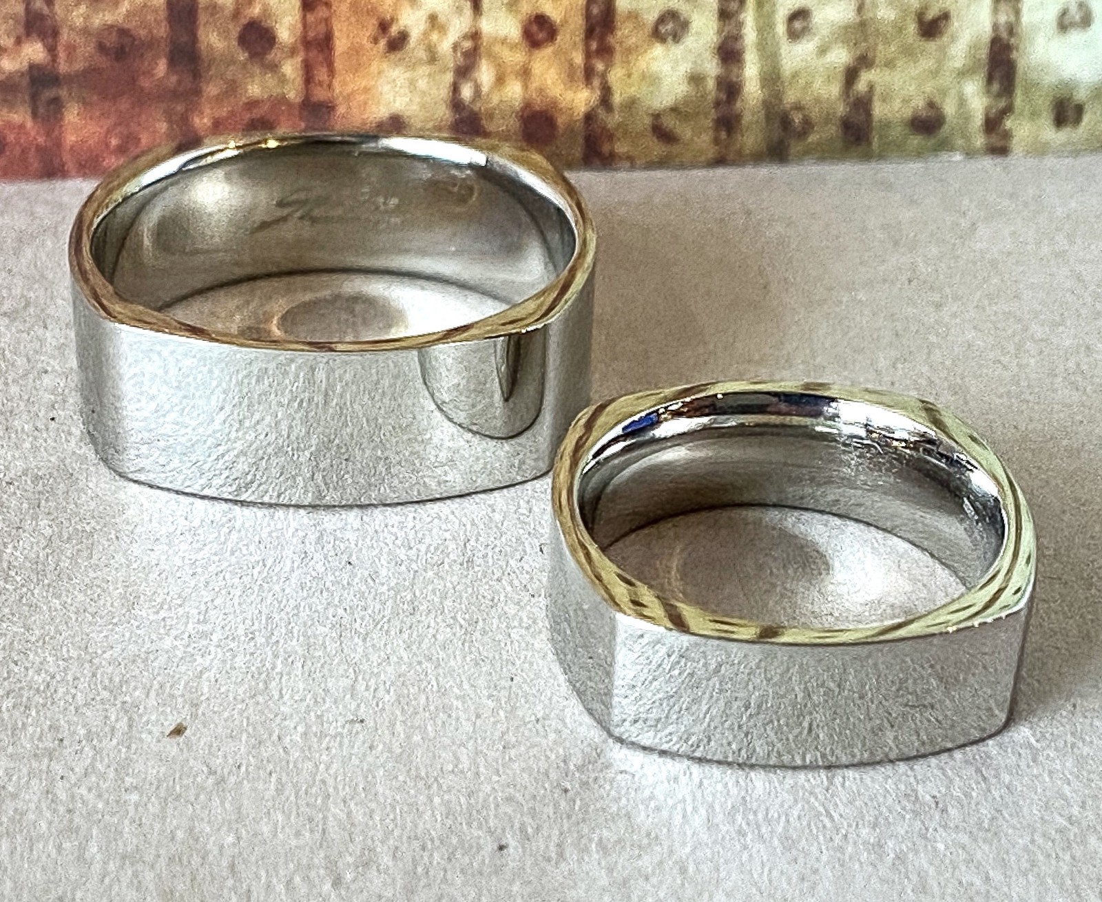 Stainless Steel Polished Square Ring Band Size 7,13(FL148)