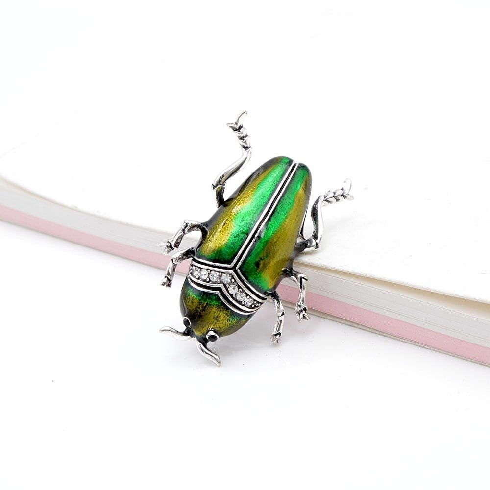 Fun Beetle Brooches Insect Pin Bug Brooch Women Men Jewelry Badges Fashion Gift