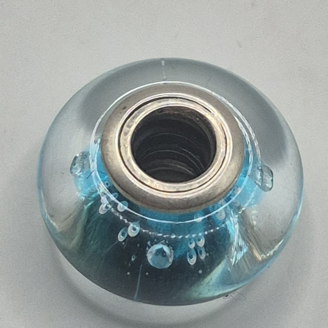 Genuine Pandora Retired Blue Effervescent Murano Glass Bead #791618CZ ALE 925