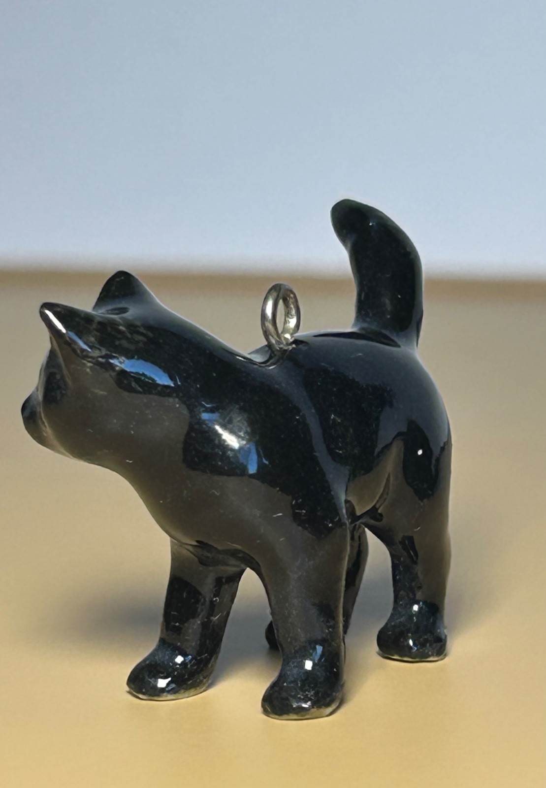 Little Critterz Jewelry – Black Cat Necklace – Pendant Porcelain Jewelry Vintage