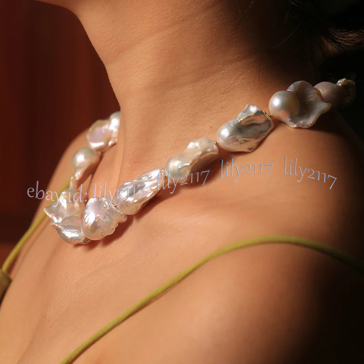 Huge 15-26mm Natural White South Sea Baroque Reborn Keshi Pearl Necklace 14-36”