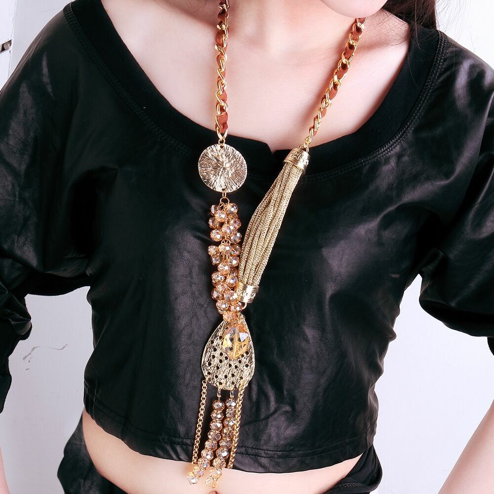 Women Elegant Rope Chain Choker Bib Charm Statement Vogue Necklace #DN84
