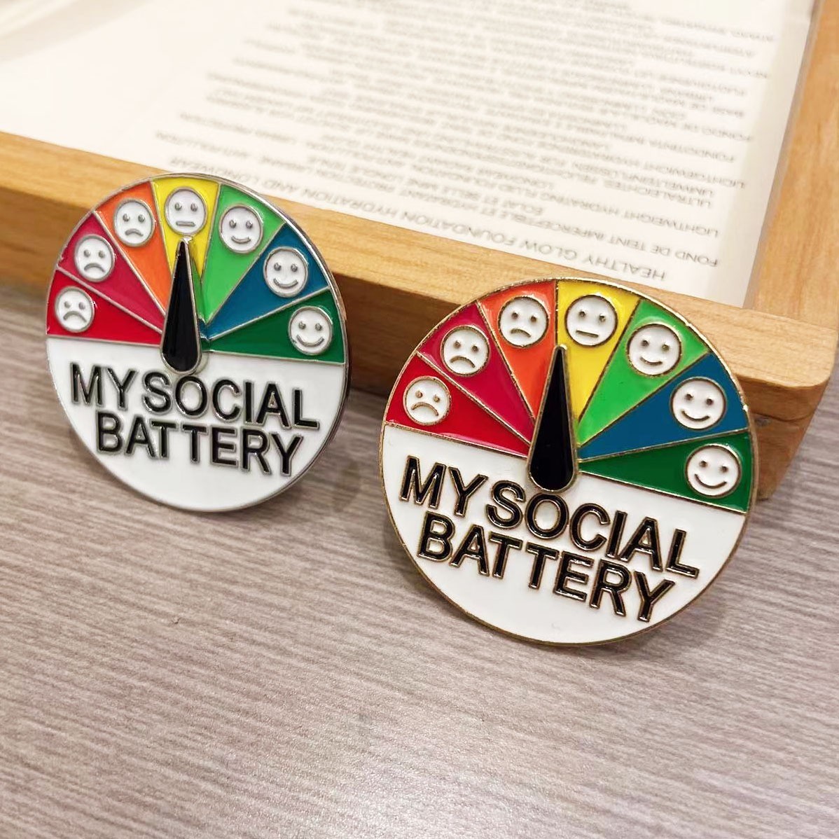 Cartoon Expression Design Enamel Pin My Attitude Brooch Pin My Social Battery