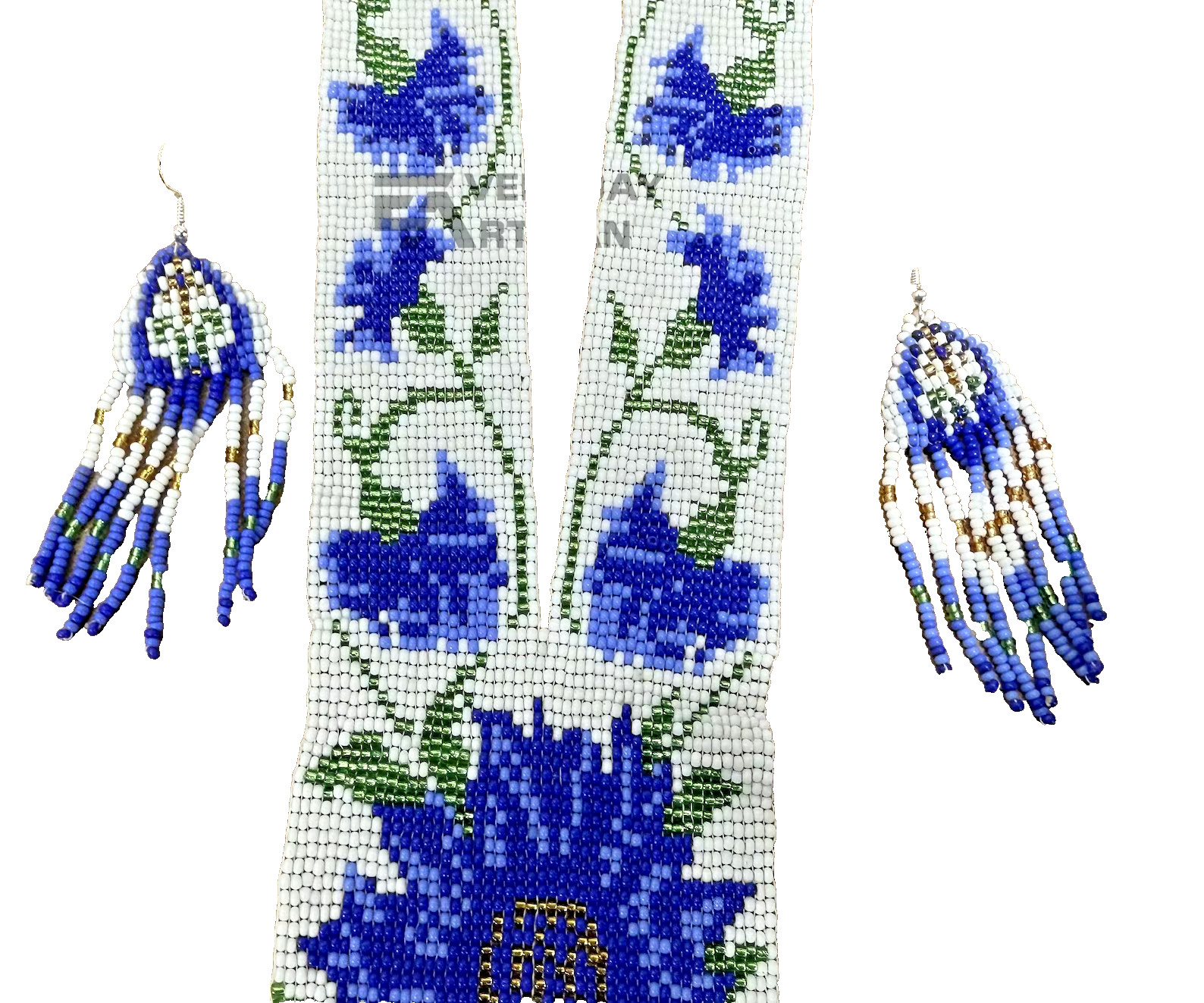 HANDMADE EUROPE STYLE HANDMADE ETHNIC MULTI-COLOR BEADED NECKLACE EARRINGS SET