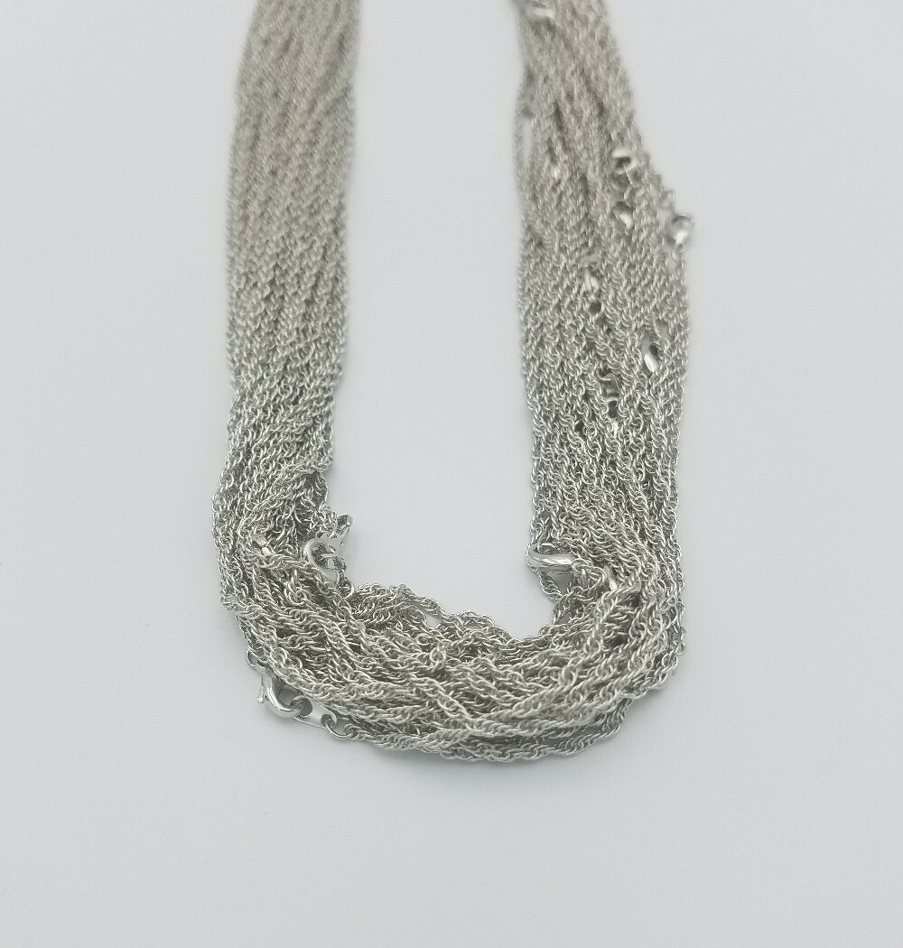 WHOLESALE LOT OF 48 PIECES OF 14 KT WHITE GOLD PLATED 16″ ROPE NECKLACES