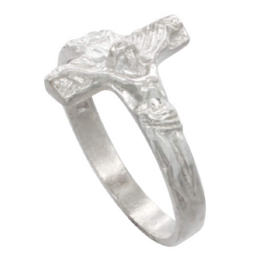 Sterling Silver High Polished CRUCIFIX CROSS Ring