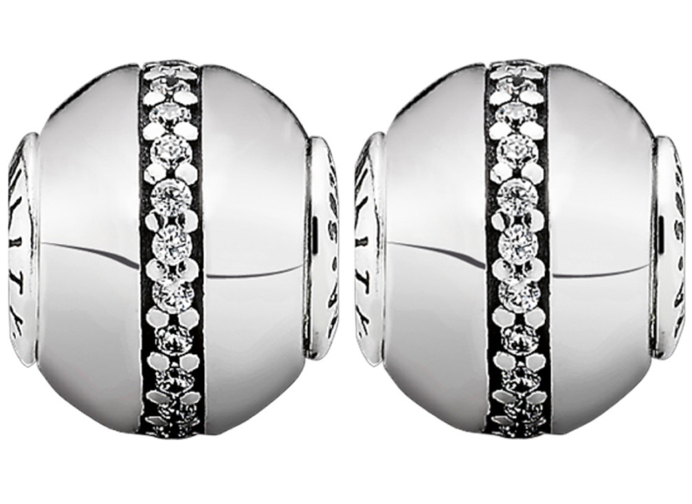 (PAIR) Pandora ESSENCE Collection Sterling Essence Stability Clear CZ 796018CZ