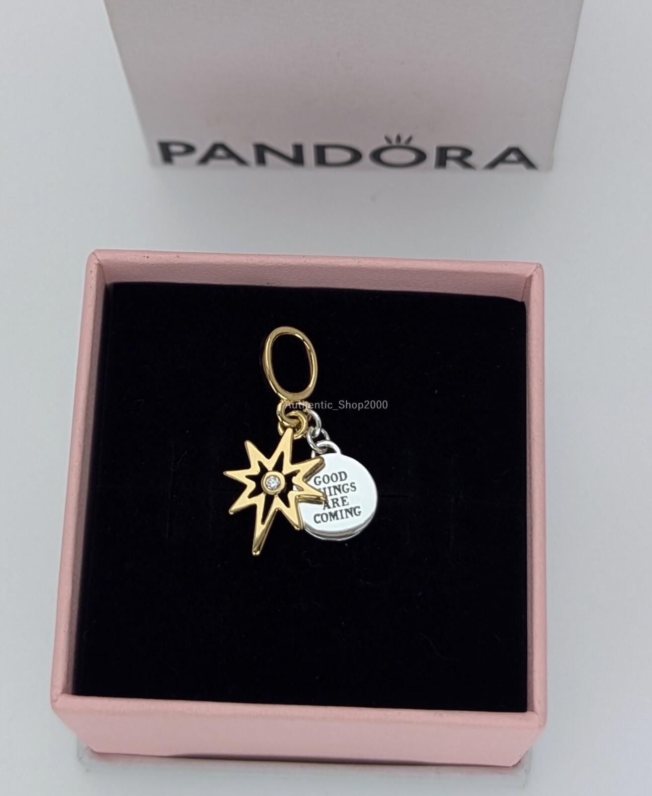 New 100% Authentic PANDORA Engravable North Star Lab Diamond Charm 763588C01