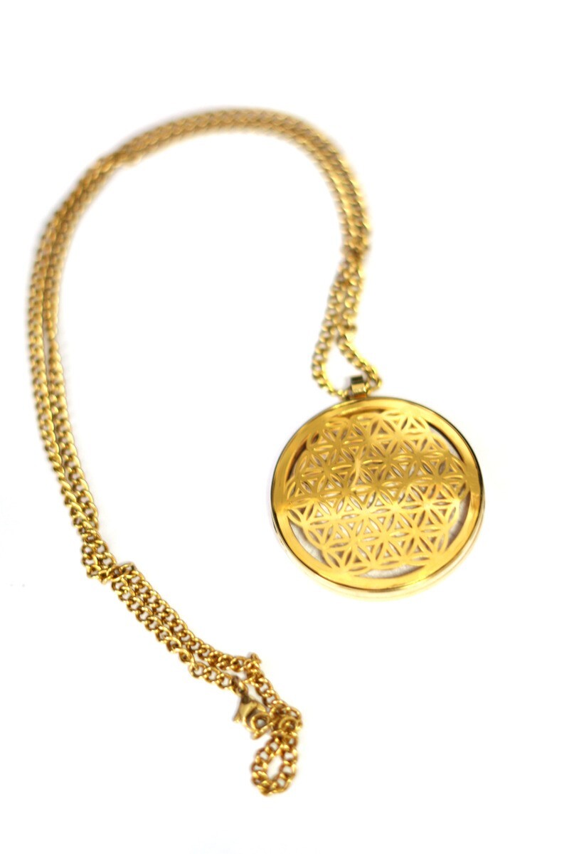 Ener-Chi Gold Pendant With I-Protect 24/7 For Health And Wellness