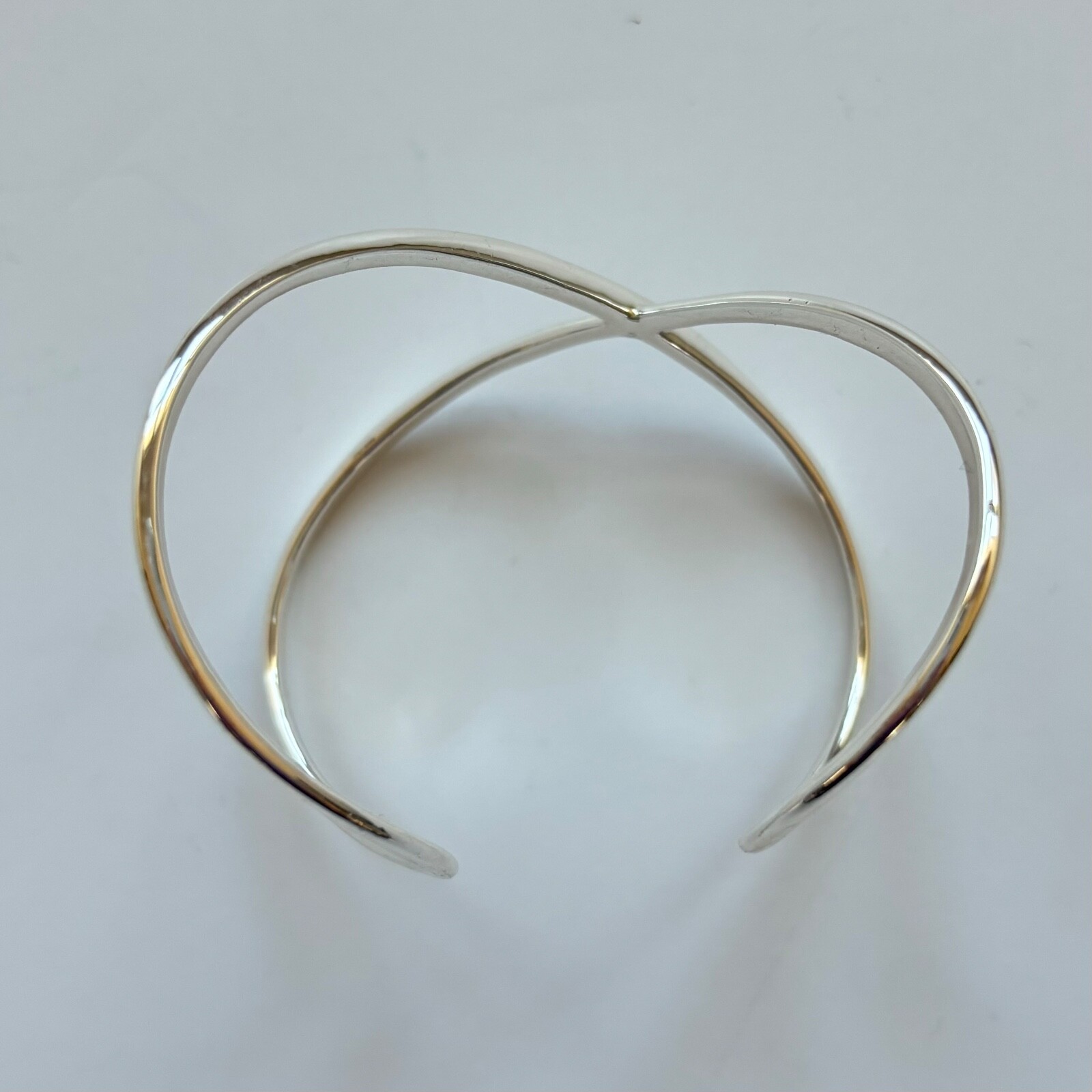 Stella & Dot Sculpted X Silver Cuff Bracelet