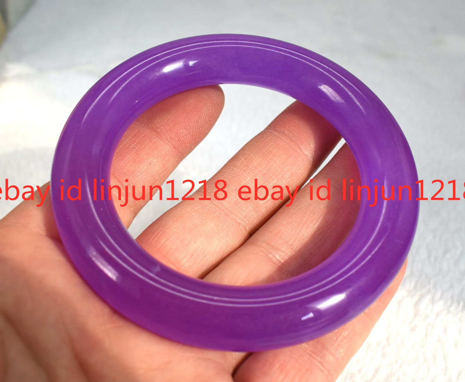 Beautiful Violet Alexandrite Jade Gemstone Round Bangle Bracelet 56-62mm Jewelry