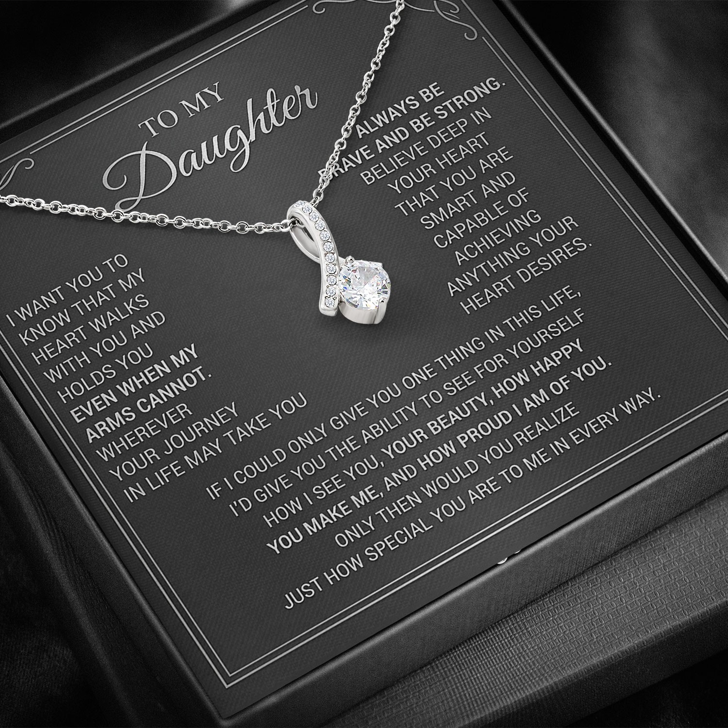 Inspirational Daughter Necklace, Meaningful Daughter Jewelry Gift For Women