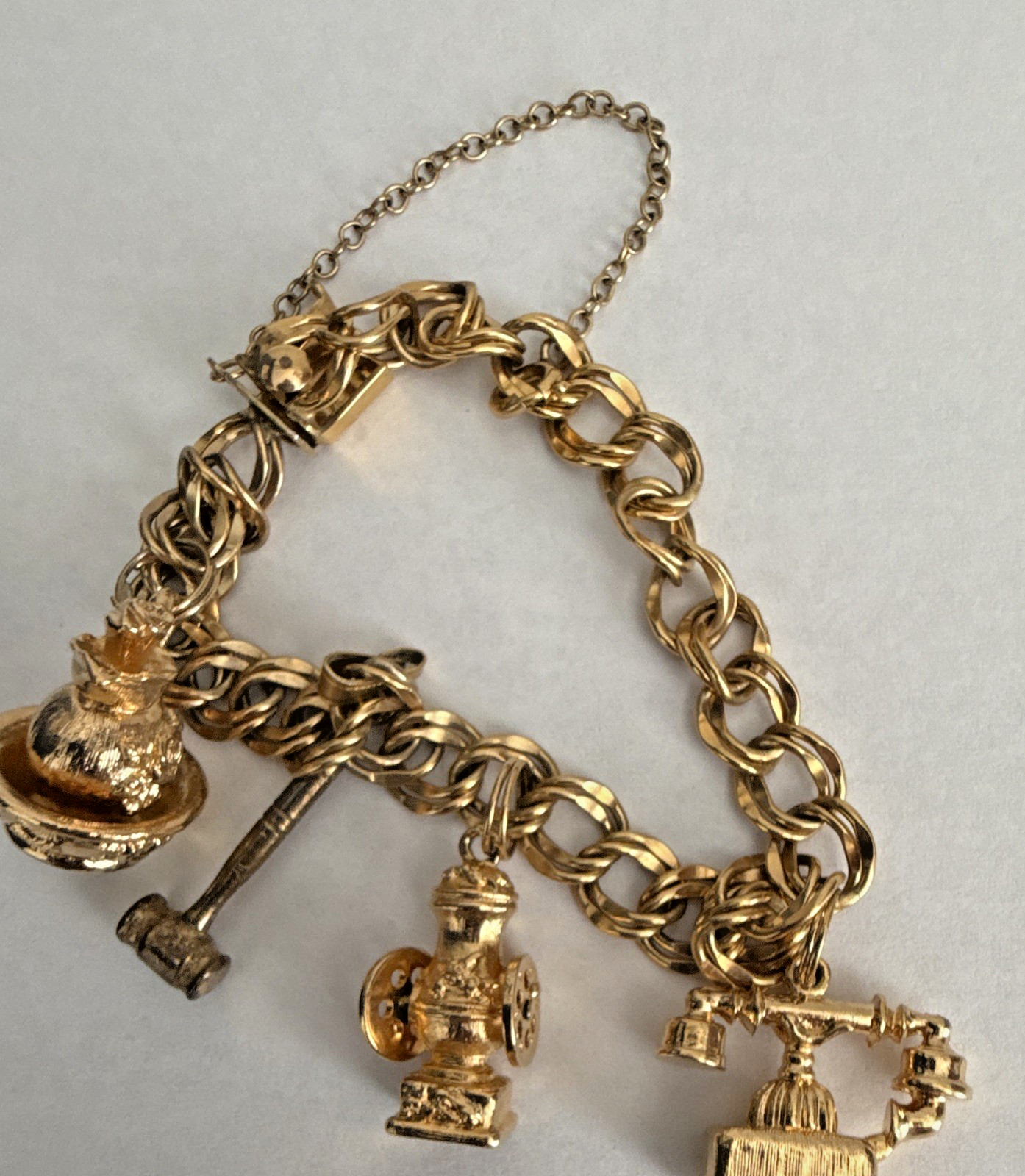 1970/80s Cable Chain Dangle Charm Bracelet with Avon charms