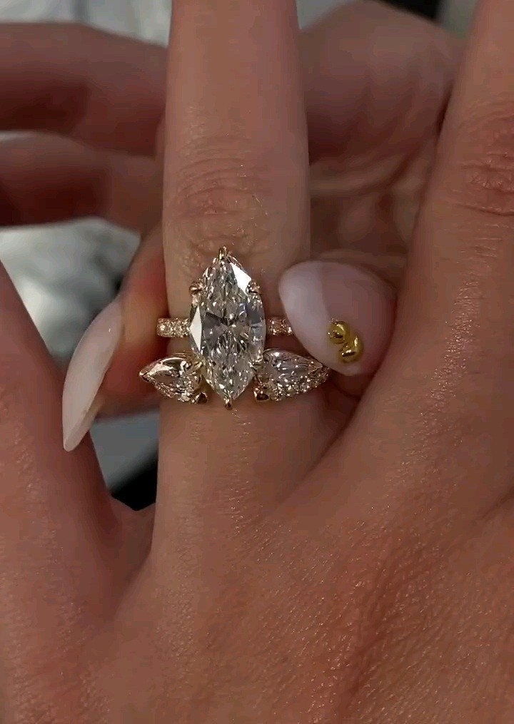 925 Sterling Silver Moissanite 4.00ct gold plated 2 in 1 fashion Ring