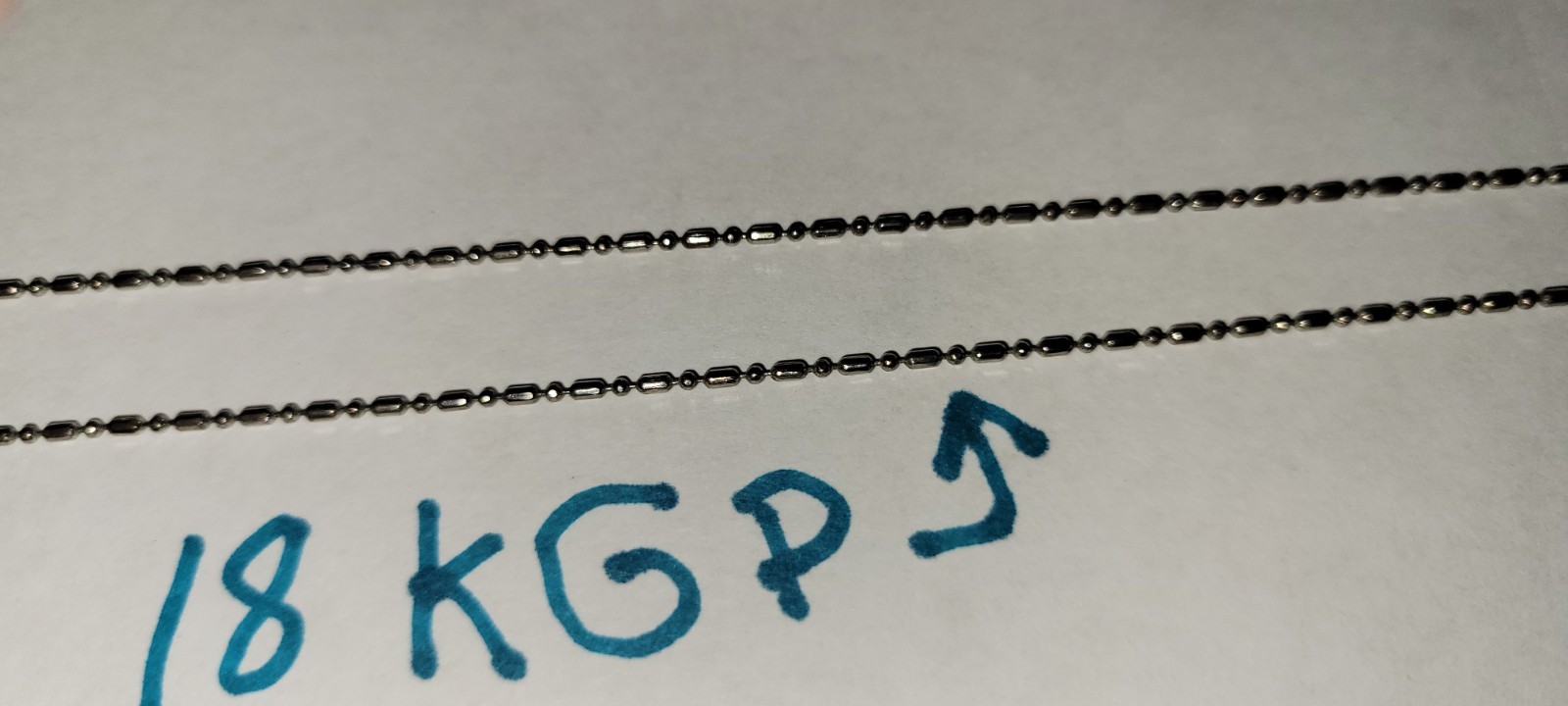 2 Necklaces 1 is 1/20 12K Gold Filled GF Chain 18″ & Other Is 18″ 18 KGP