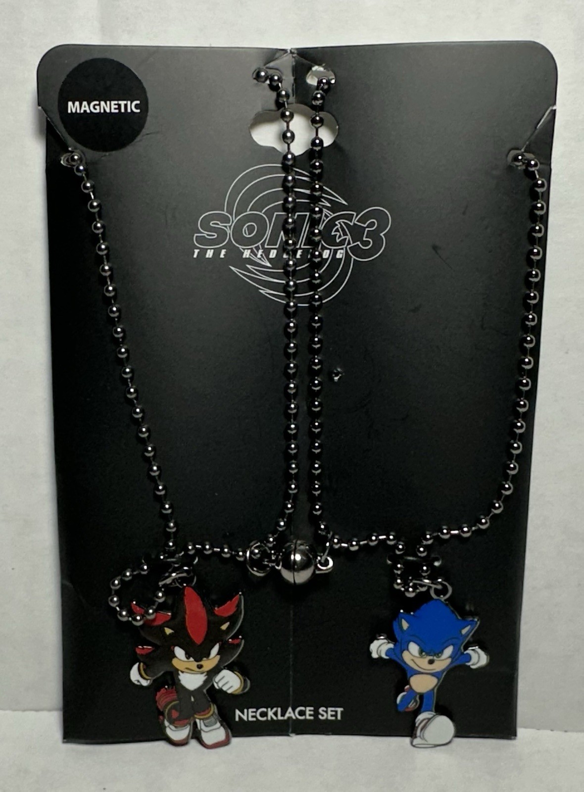 Sonic The Hedgehog Movie 3 Sonic and Shadow Magnetic Best Friend Necklace Set