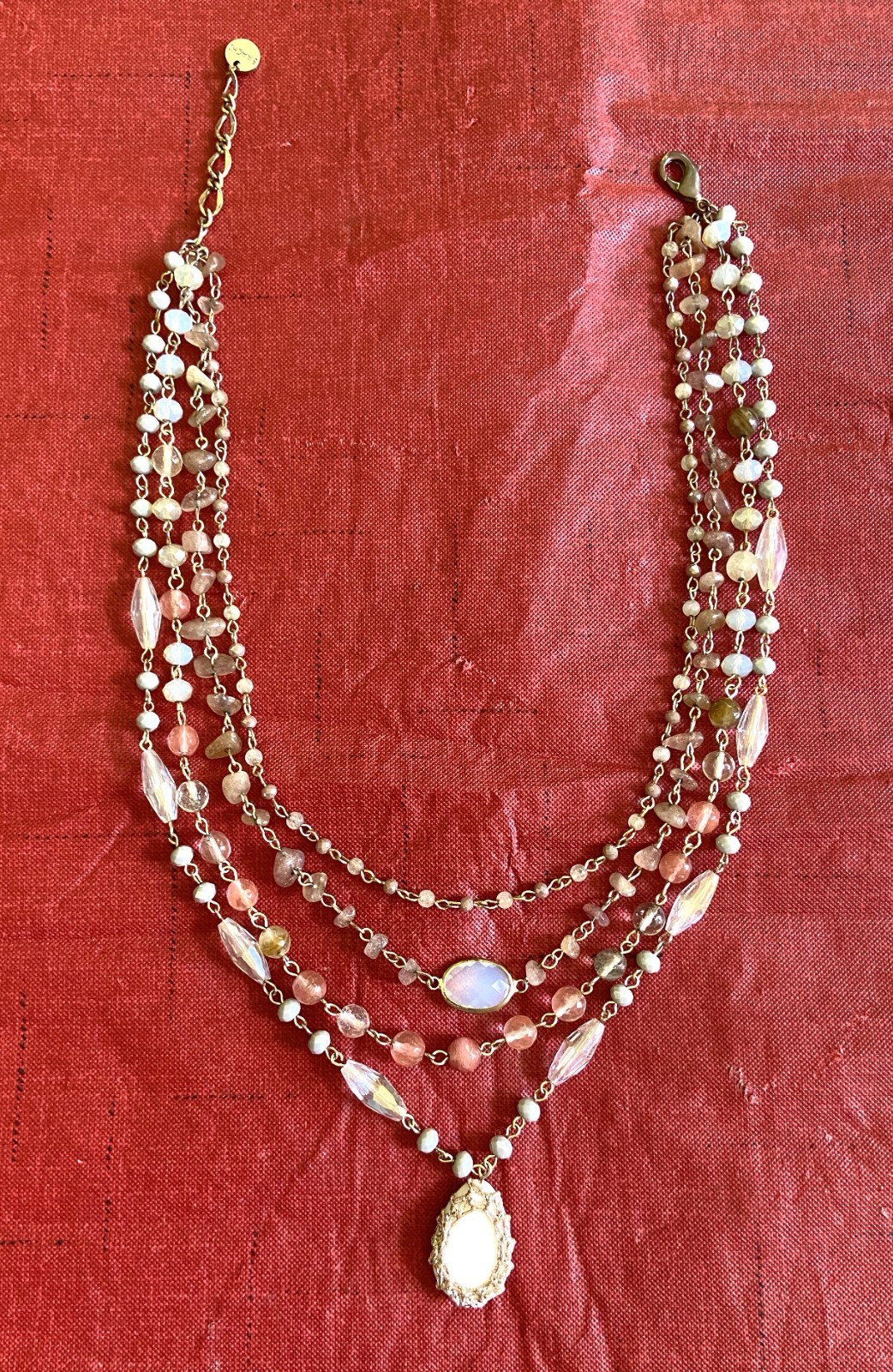 Layered Multi-Chain Beaded Necklace