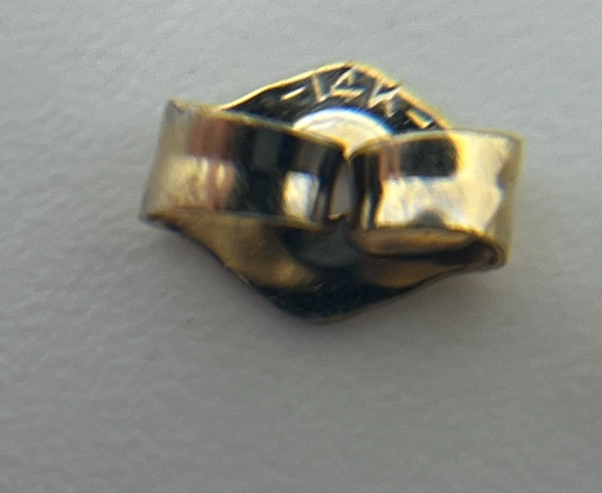 14K Gold Princess Cut CZ Solitaire Stud Earring Single Replacement 14K Post