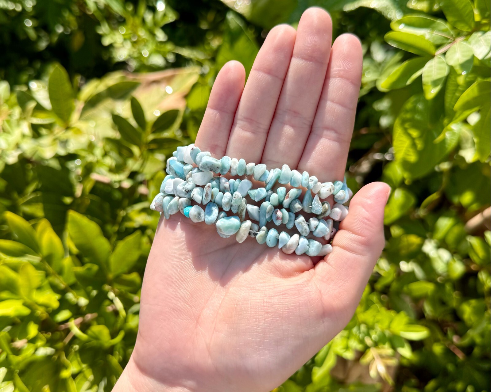 Larimar Chip Bracelets (Natural Larimar Crystal Bracelets, Larimar Bracelet)
