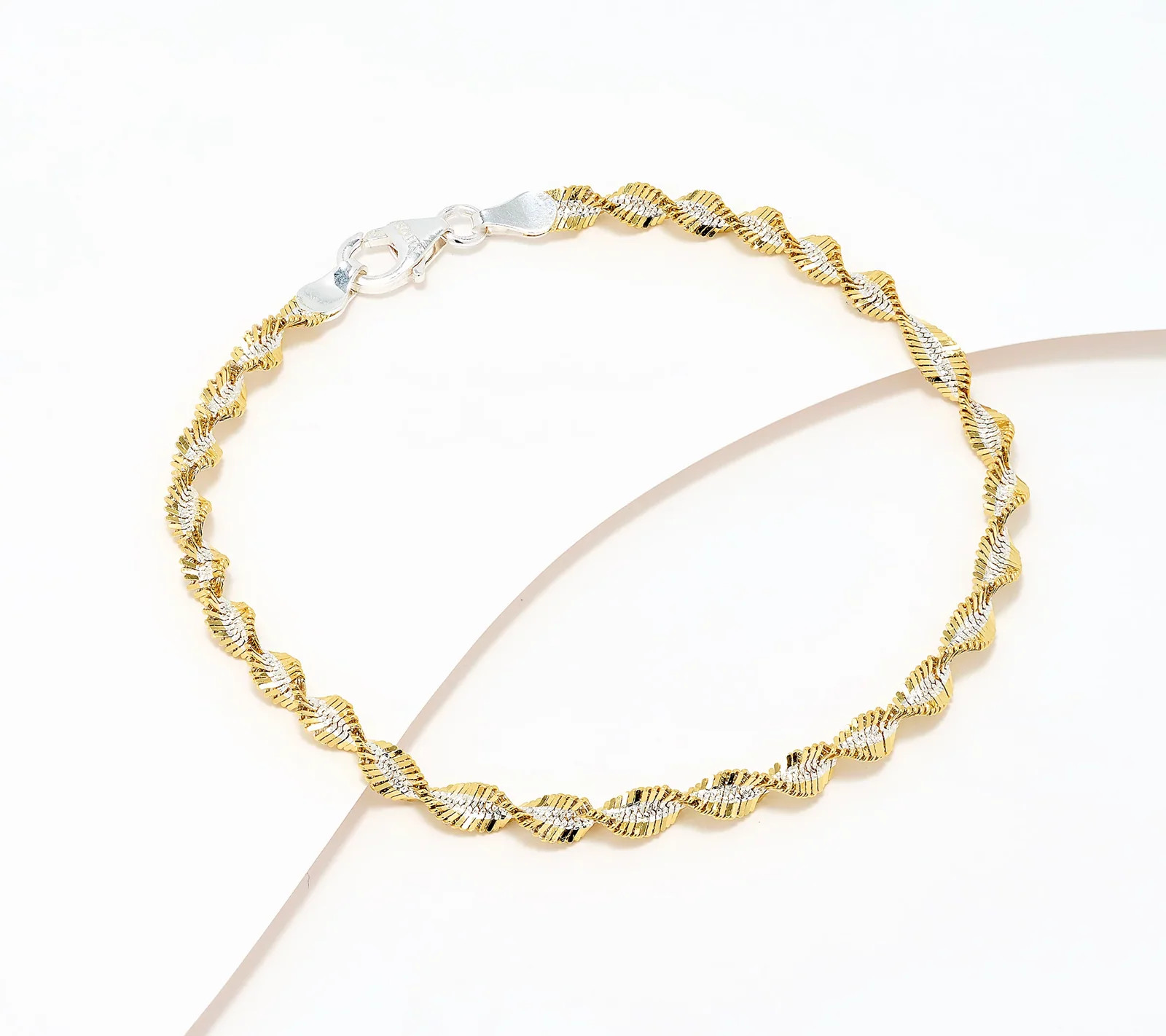 David Markstein Two-Tone Yellow/White Sterling Silver Debut Twisted Herringbone
