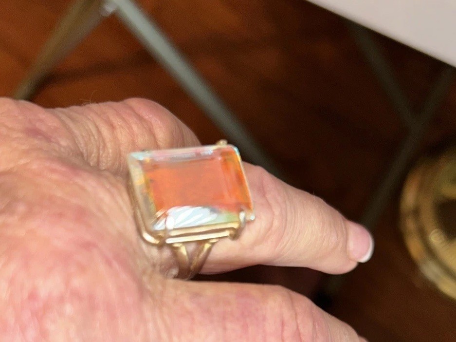 Size 10 Square Cut Stone In Silver Setting