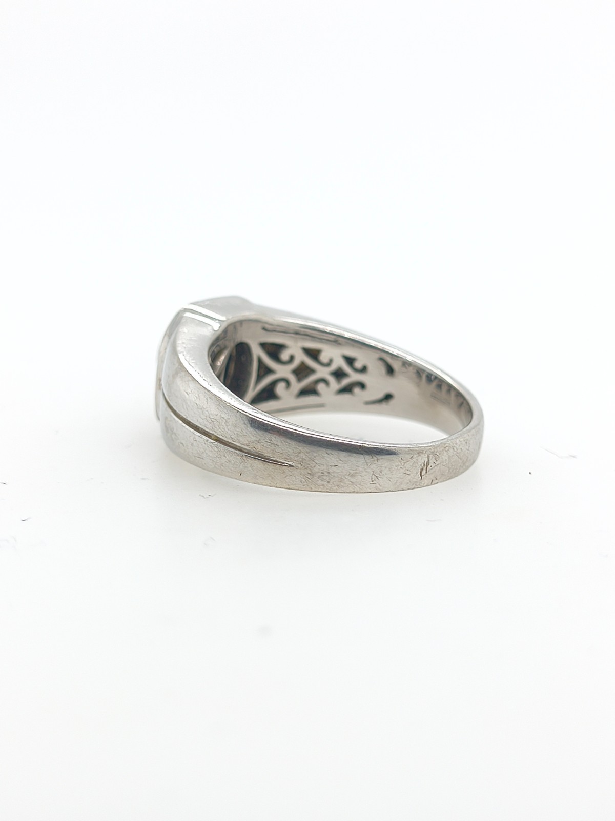 Sterling Silver Black Star Sapphire Signet Halo Ring for Men