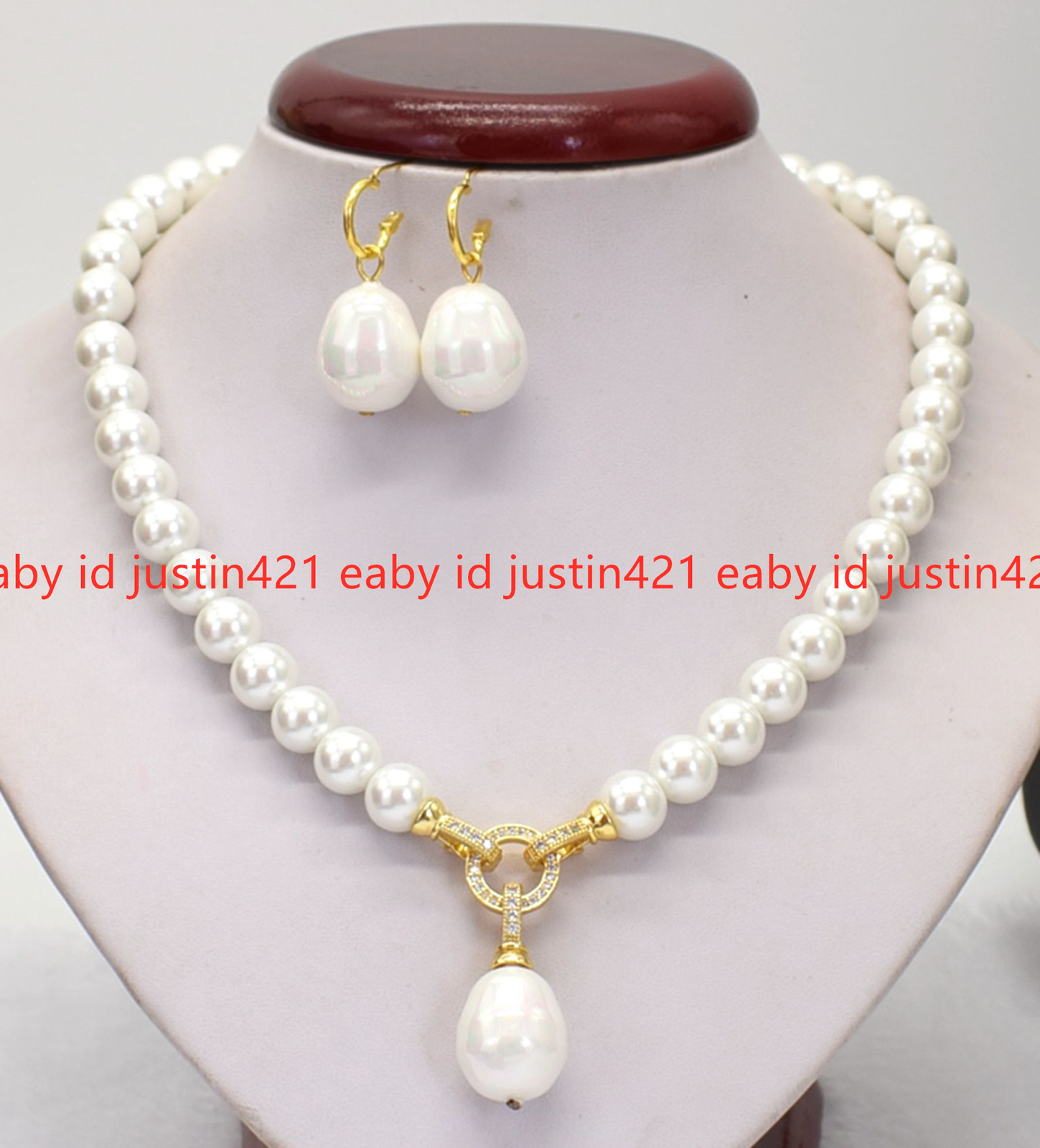 8/10mm Multicolor Shell Pearl Baroque Pendant Necklace Earring（Not real pearls）