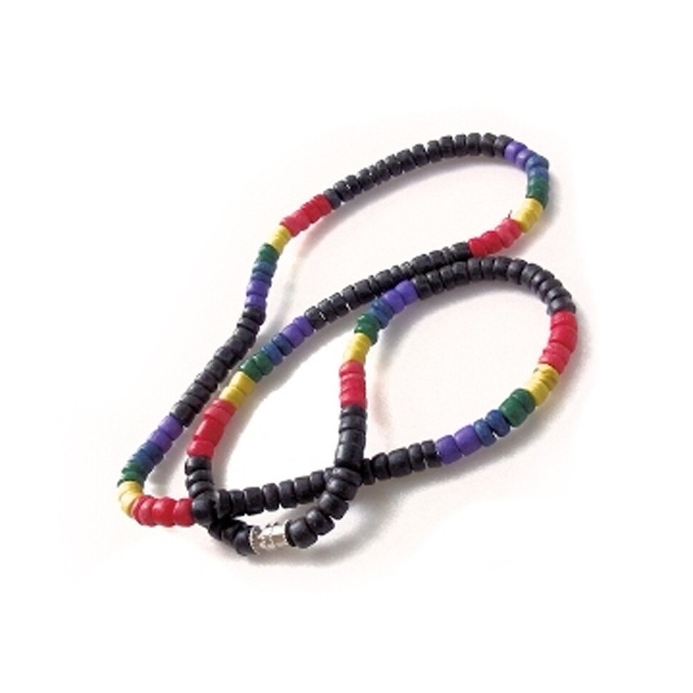 Pride Shack – Gay Lesbian Pride – Black & Rainbow Bead Necklace LGBT Pride Flag