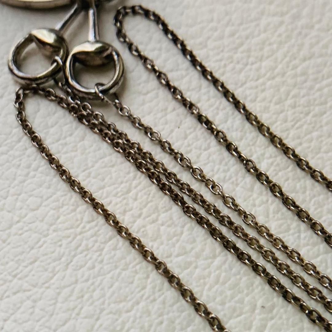 GUCCI Flora Coin Necklace Silver925 Horsebit 45.0 cm / 17.7 in w/Box From Japan