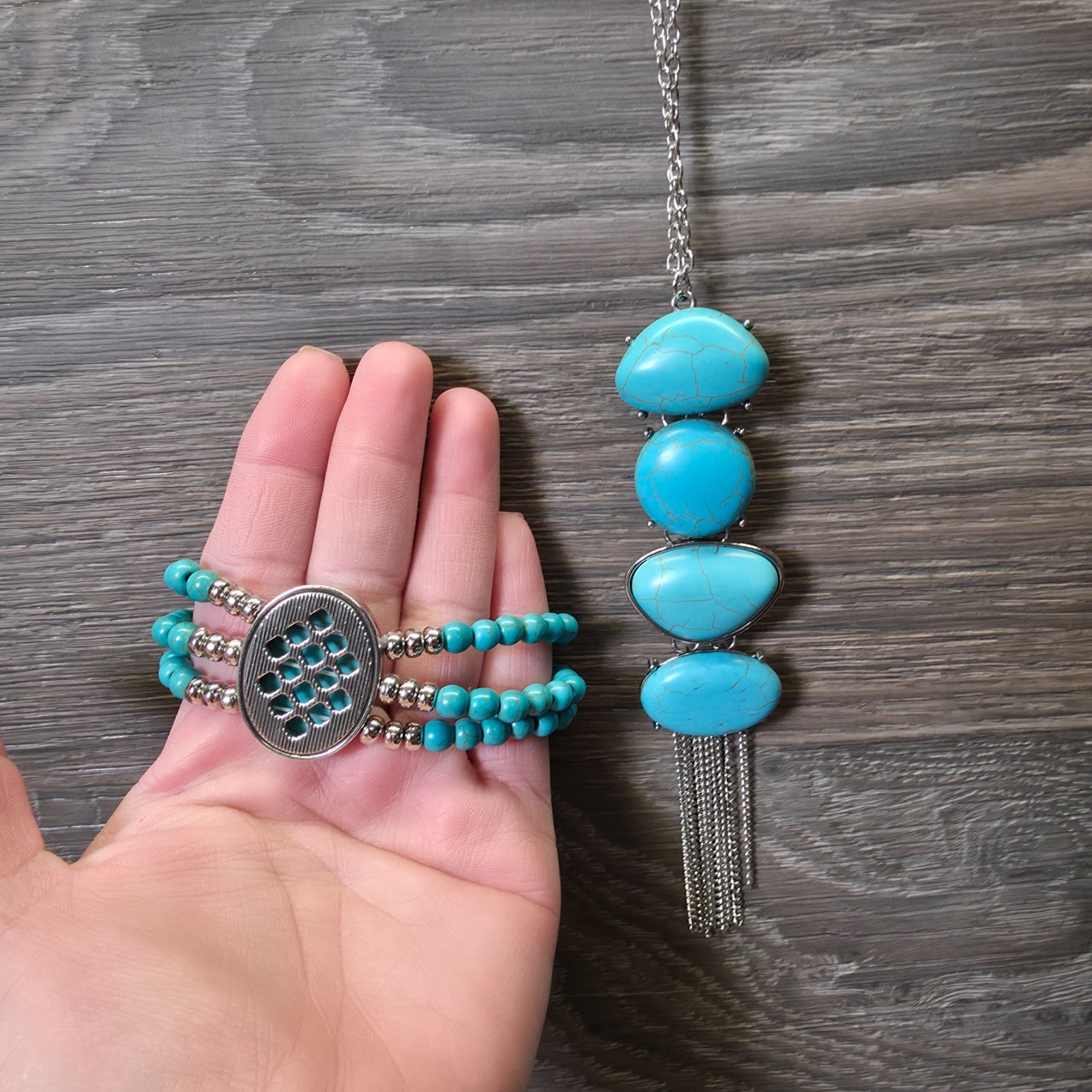 Paparazzi Simply Santa Fe Jewelry Set Statement Necklace Earrings Bracelet Set