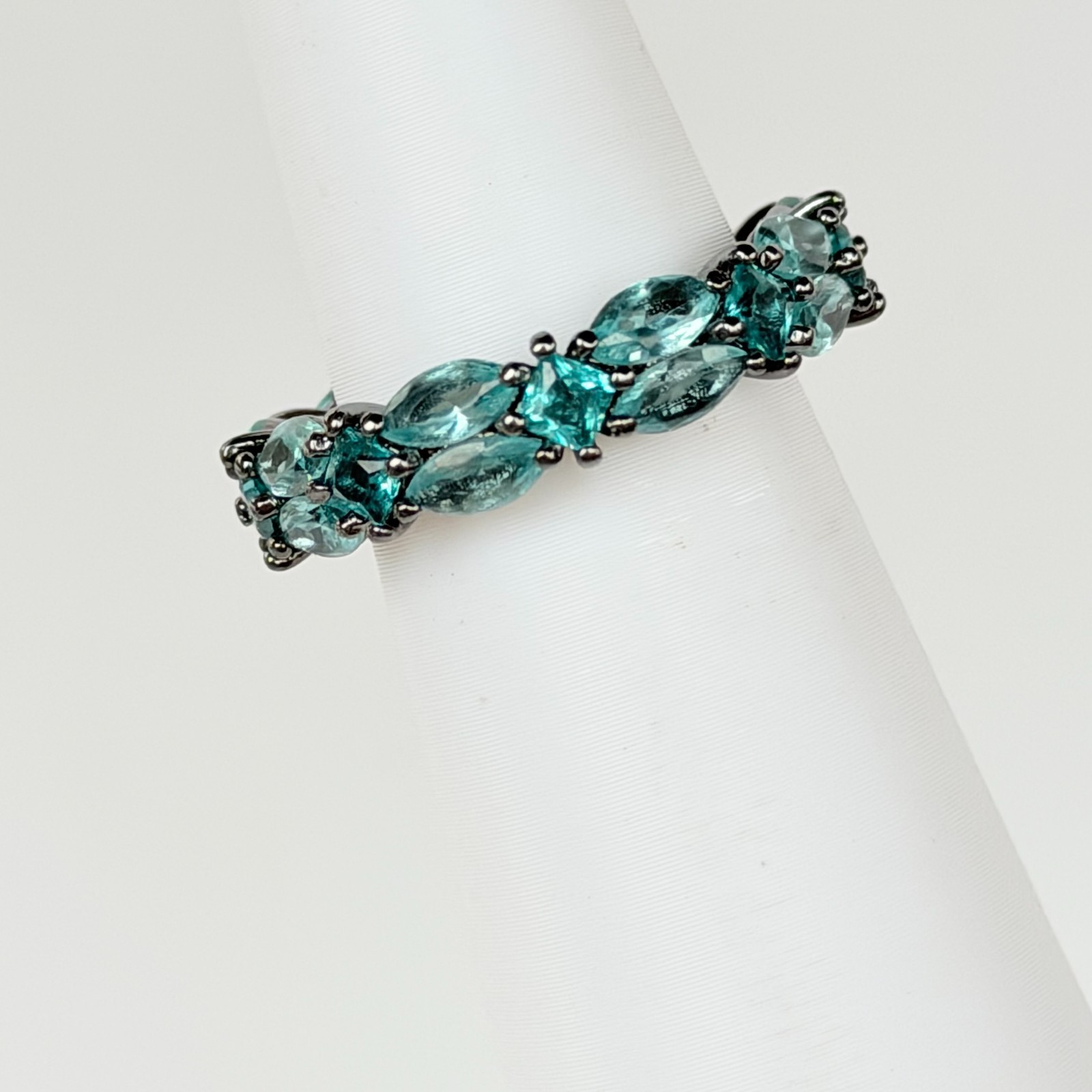 Bomb Party Sirens Veil of The Abyss Pariba on Hematite Ring Sz 7