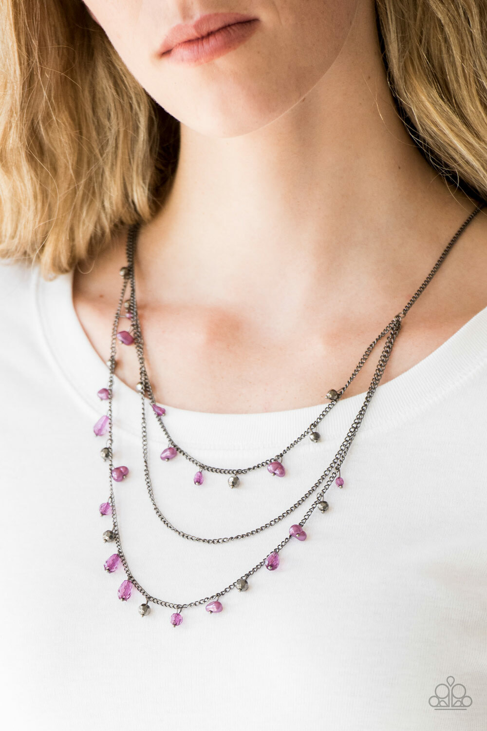 Paparazzi Necklace – Pebble Beach Beauty – Purple