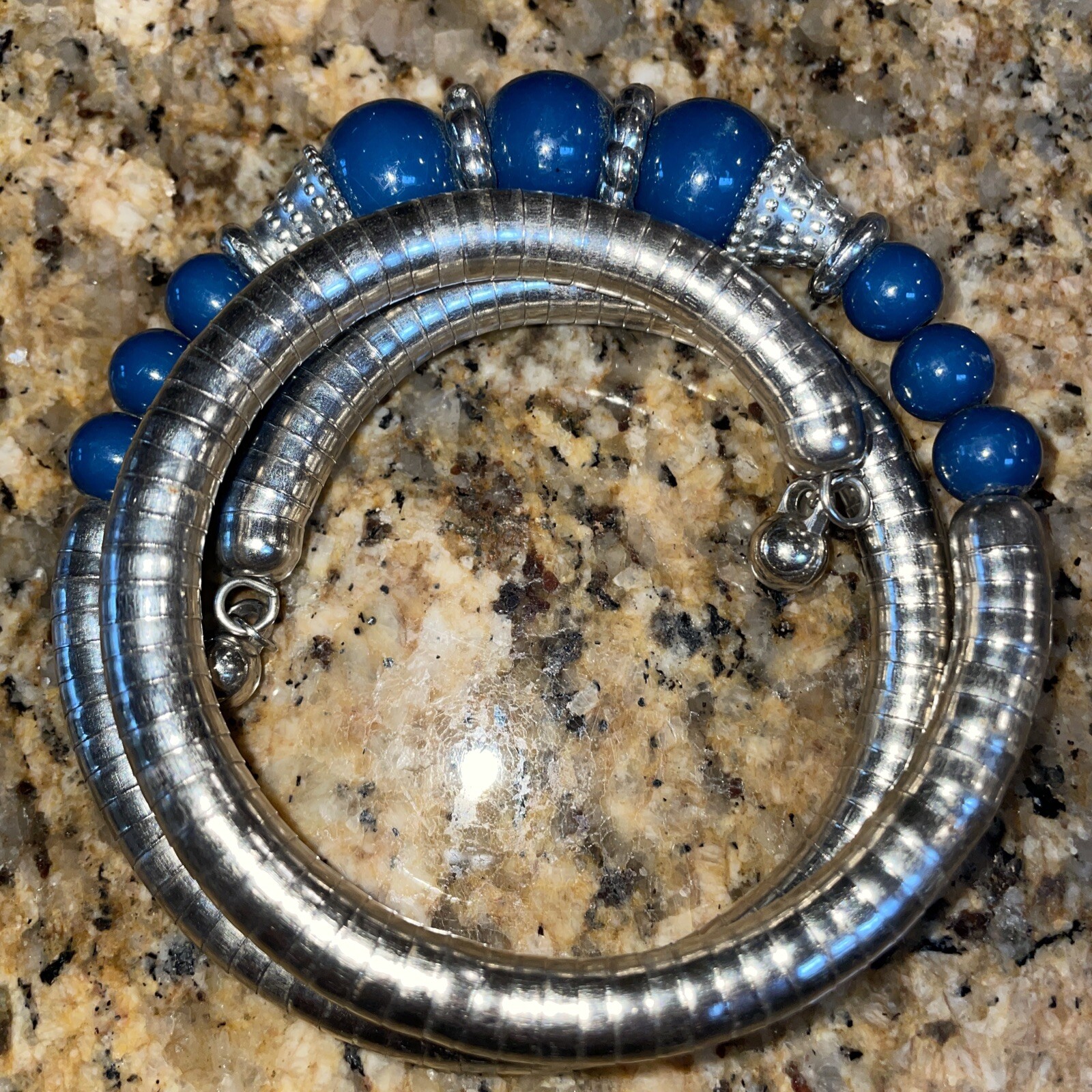 Faux Turquoise Tubogas Tubing Snake Wrap SOUTHWESTERN/BOHO Bracelet Choker