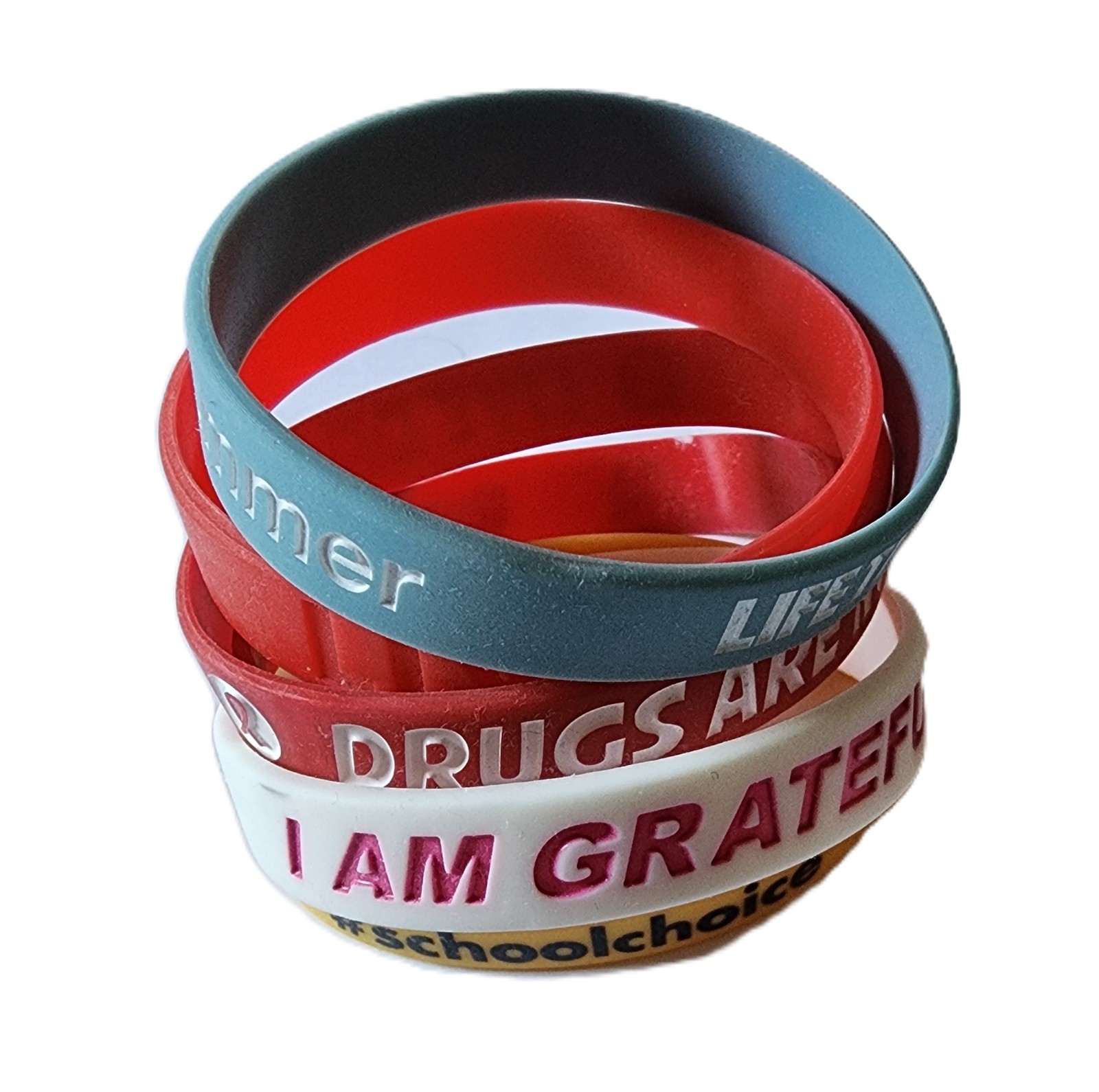 SILICONE BRACELETS Wristbands Motivation Health Wellness Sporty Gym