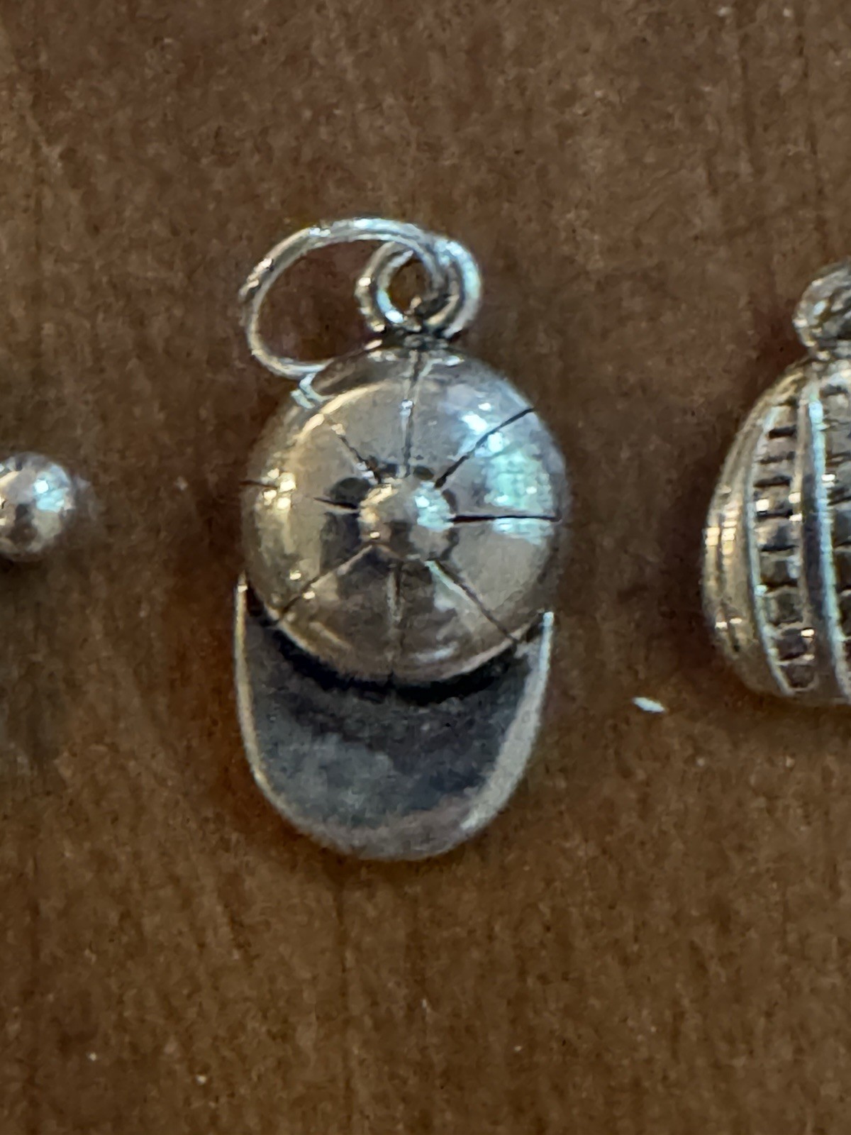 Silver Tone Baseball Or Softball Charms For Charm Bracelet Set Of 5 Charms