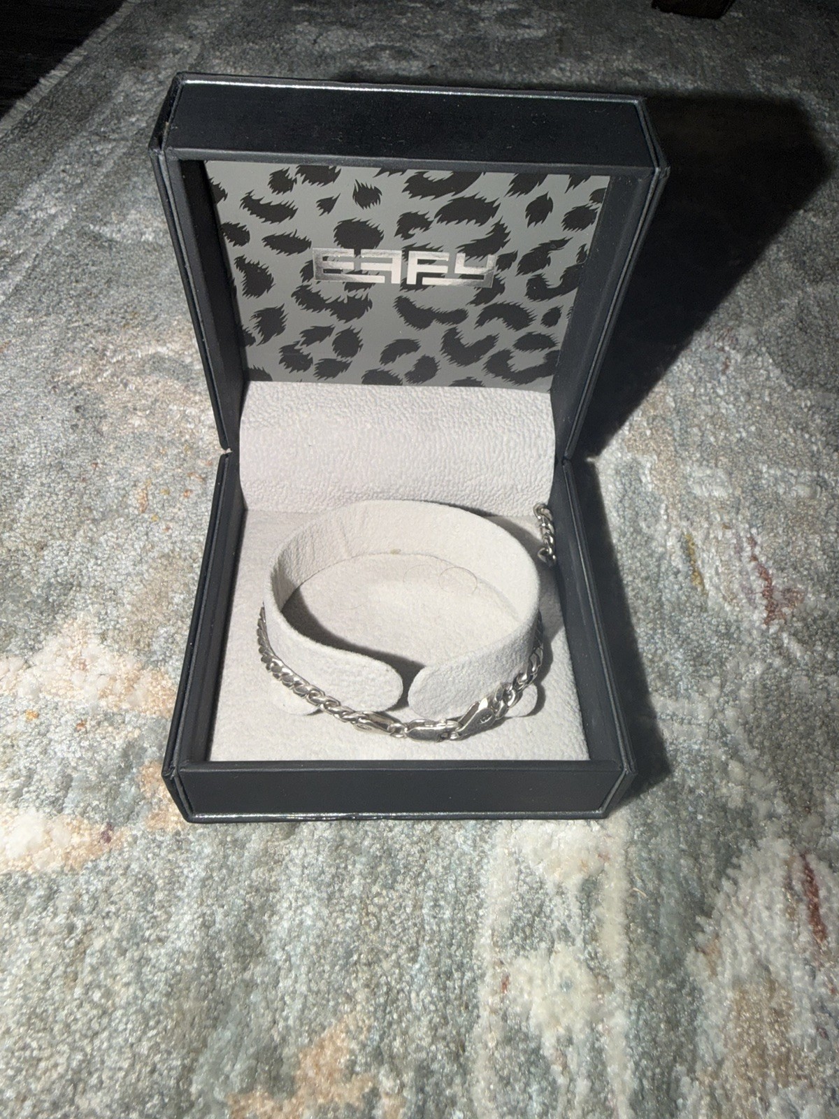 EFFY Sterling Silver 925 Cuban Link Chain Bracelet with Lobster Clasp, Signed