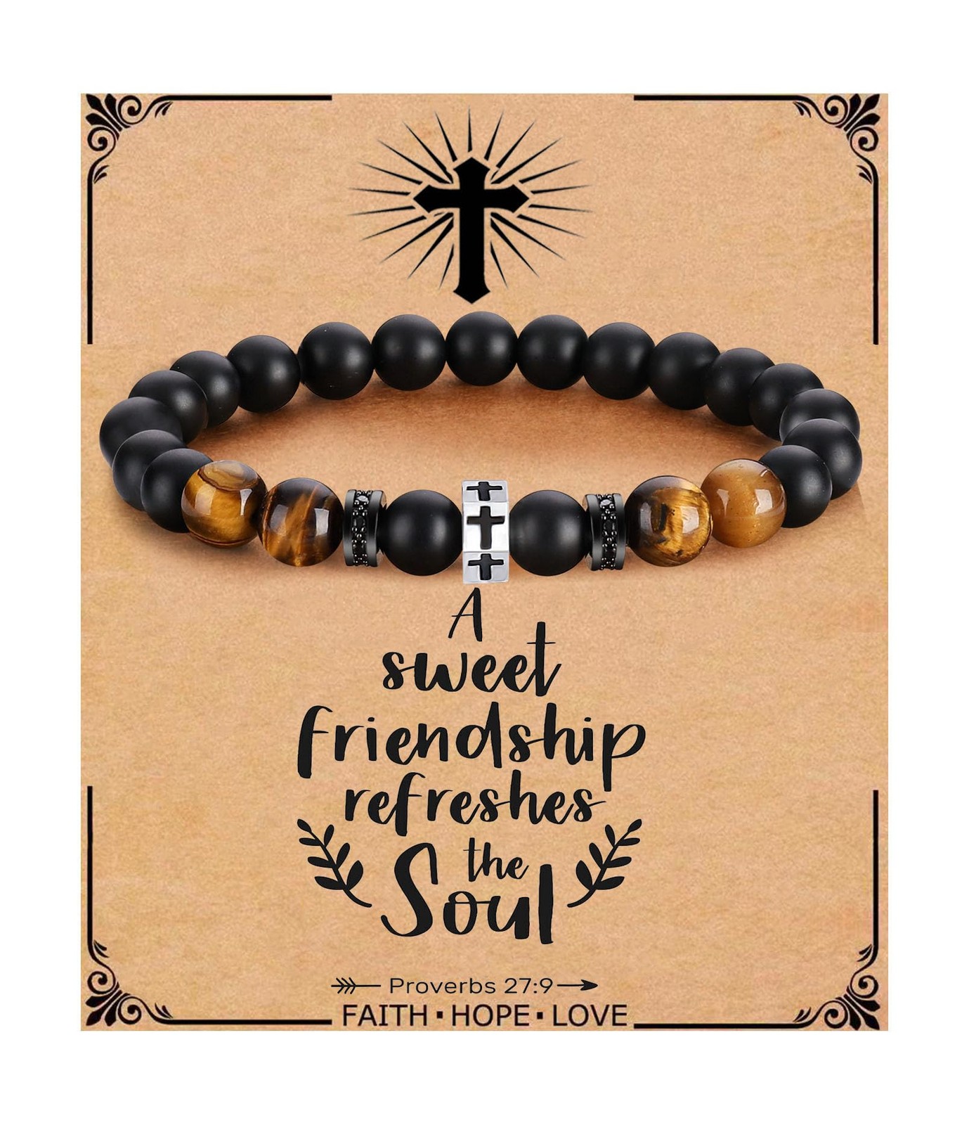 Cross Bracelet for Men Gift for Friend Birthday Anniversary Christmas Christi…