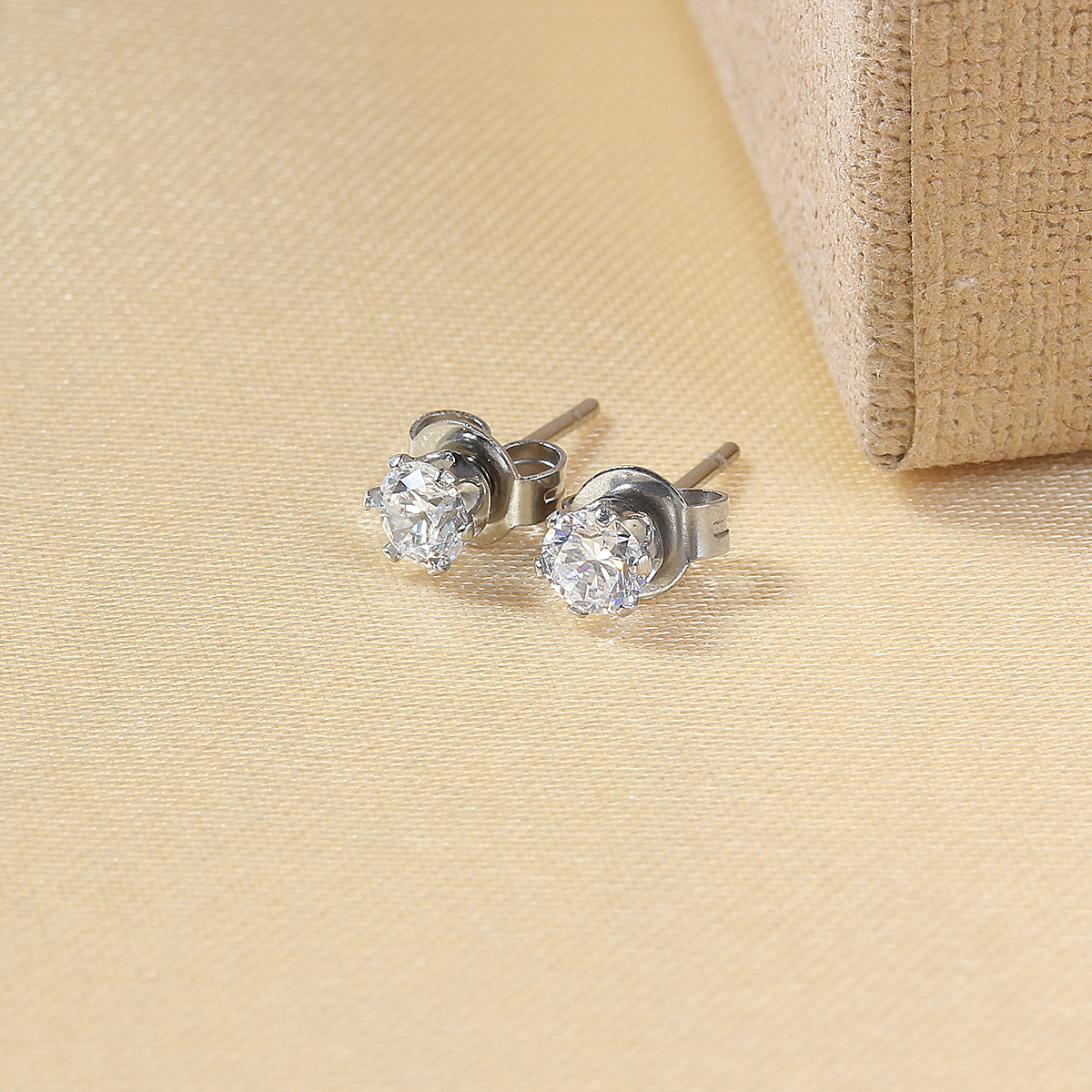 1 pair Stainless Steel Stud Earrings – 4mm, 6mm, 9mm – Hypoallergenic! Fast Ship