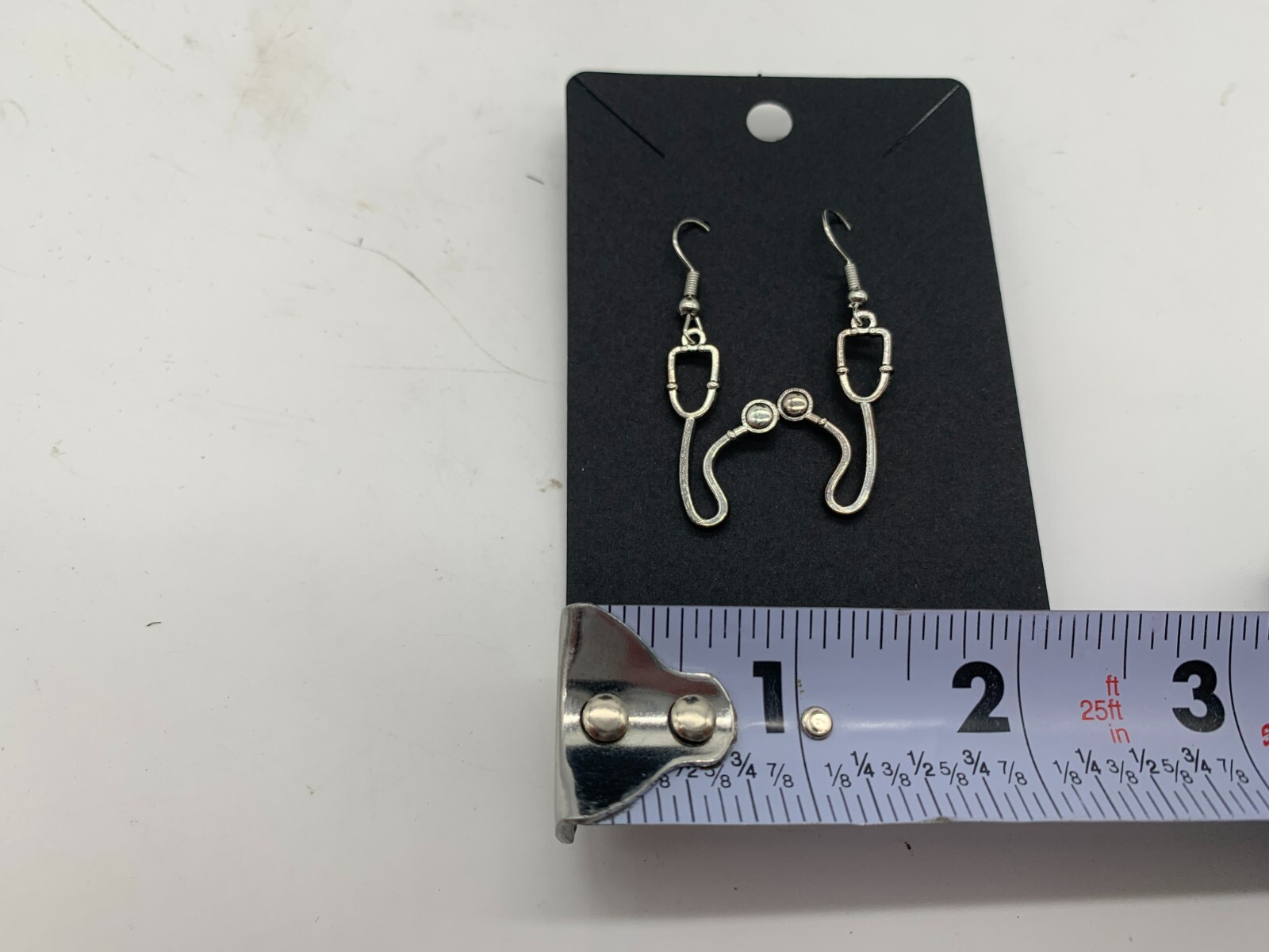 Metal Silver Stethoscope Dangle Earring Set DD01B10121