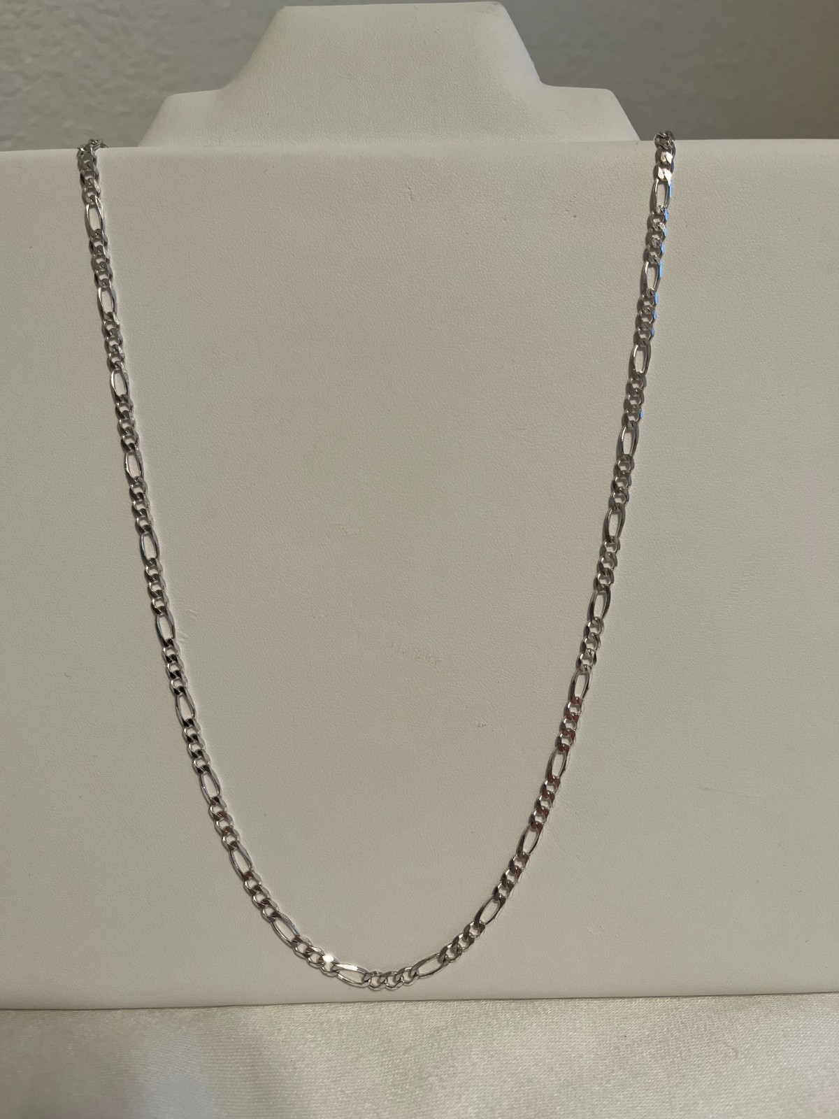 Sterling Silver 925 Figaro Chain Lobster Claw Clasp 24″ Necklace Nice