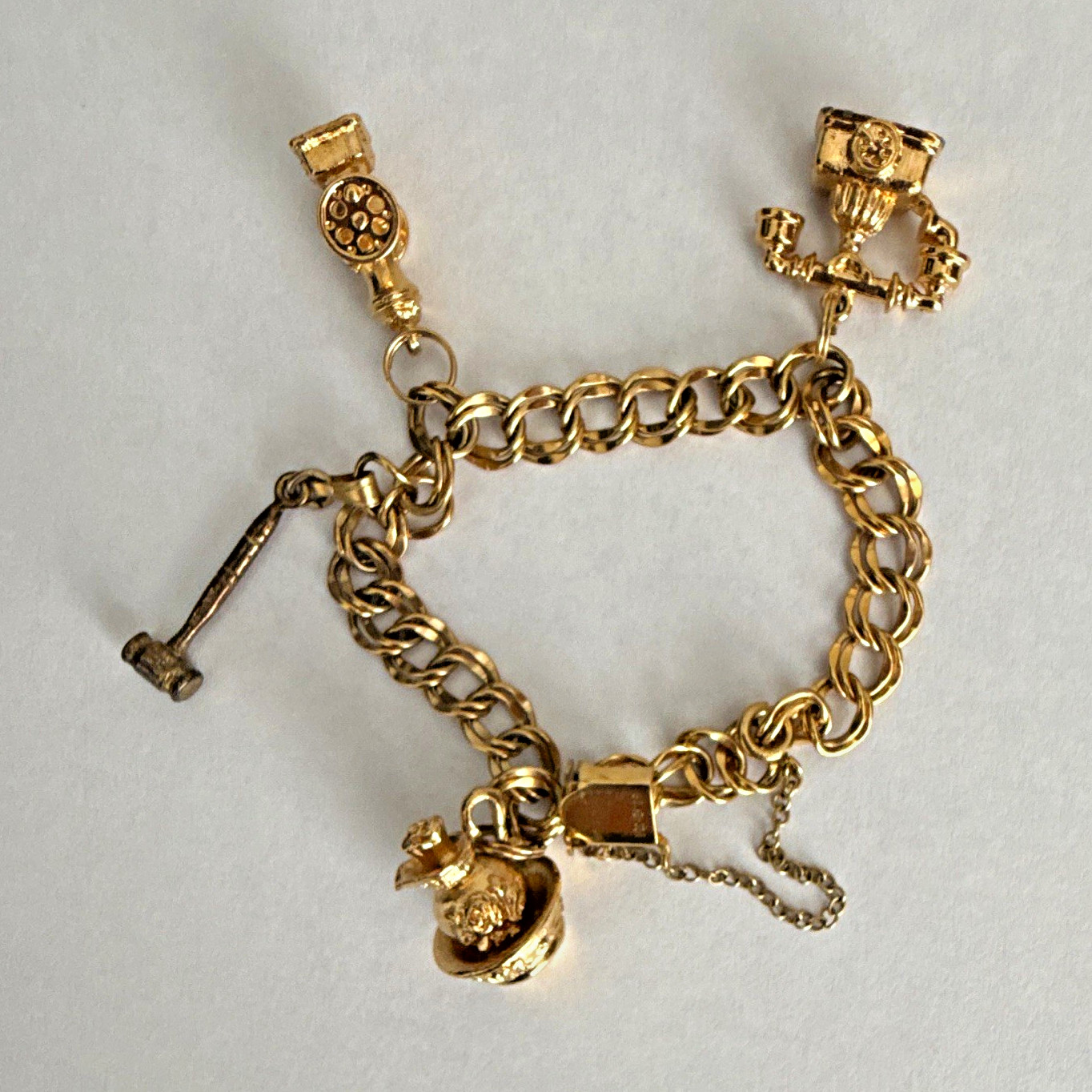 1970/80s Cable Chain Dangle Charm Bracelet with Avon charms