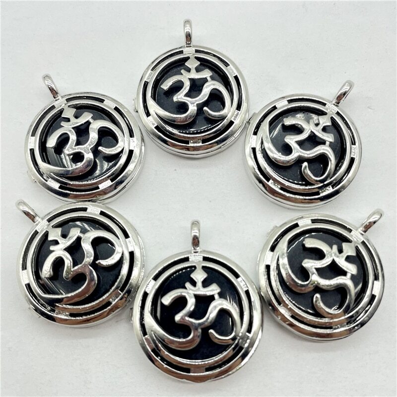 10pcs Natural Obsidian Stone Hollow Box Pendants Chakra Reiki Healing Amulet