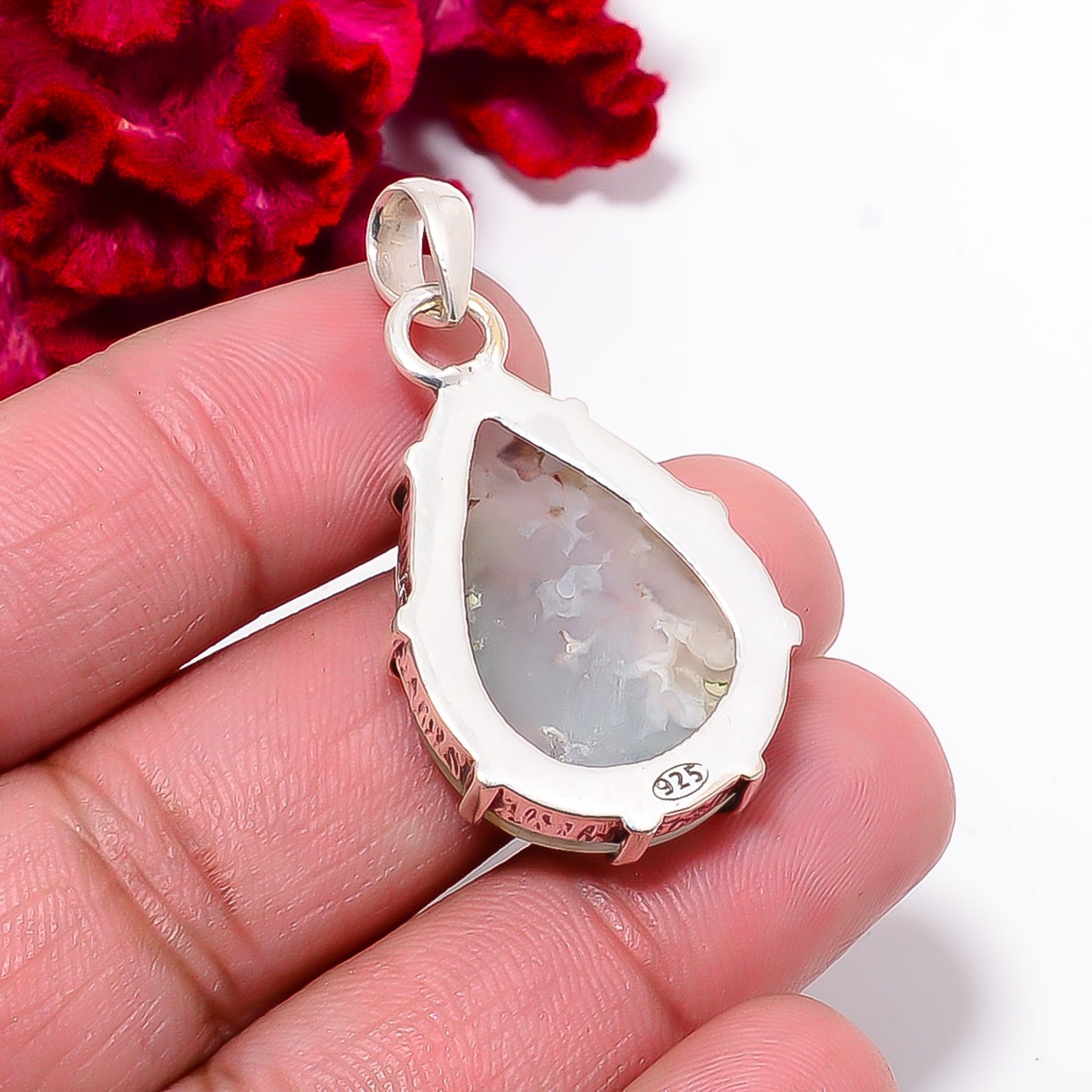 Aqua Chrysoprase – Australia Gemstone 925 Sterling Silver Pendant 1.56 P99333
